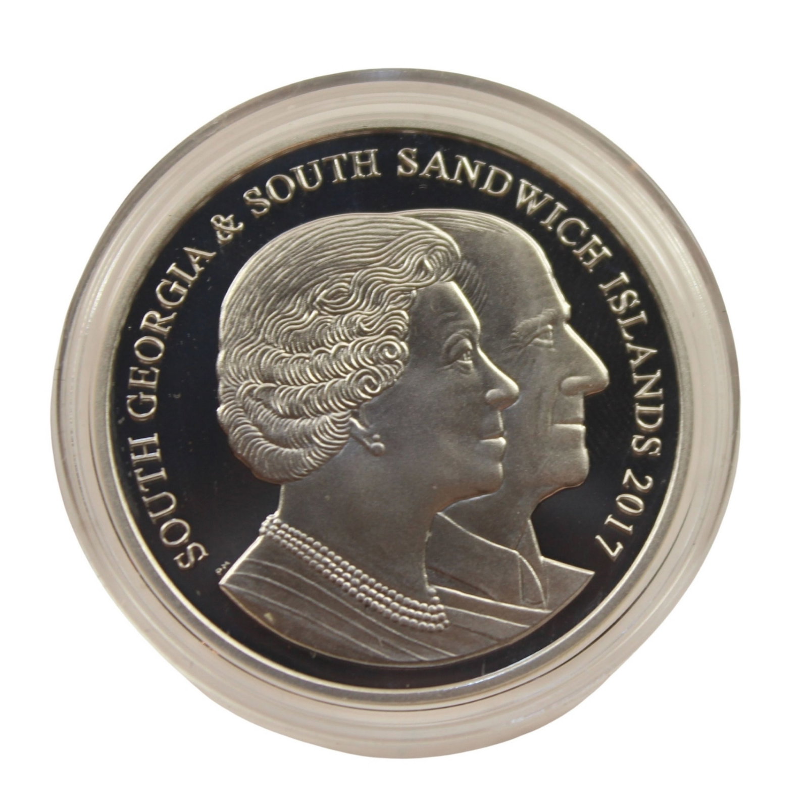 South Georgia & Sandwich Islands 2017 'Elizabeth & Phillip" Silver (925) £2, FDC: Mintage 2,000 Size ASW 0.8411 Troy oz Medium Coins, Monies & Stamps Exhibited Coins, Europe