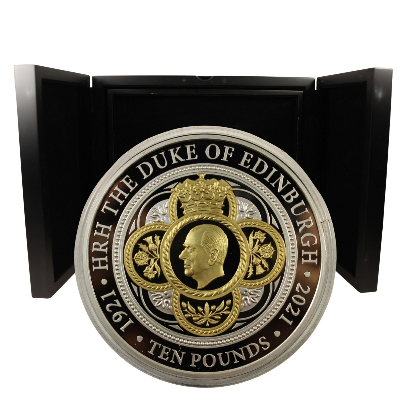 Guernsey 1921 - 2021 'Prince Phillip Memorium' Selectively Gold-plated Proof Silver (999) £10,  (1 of 3)