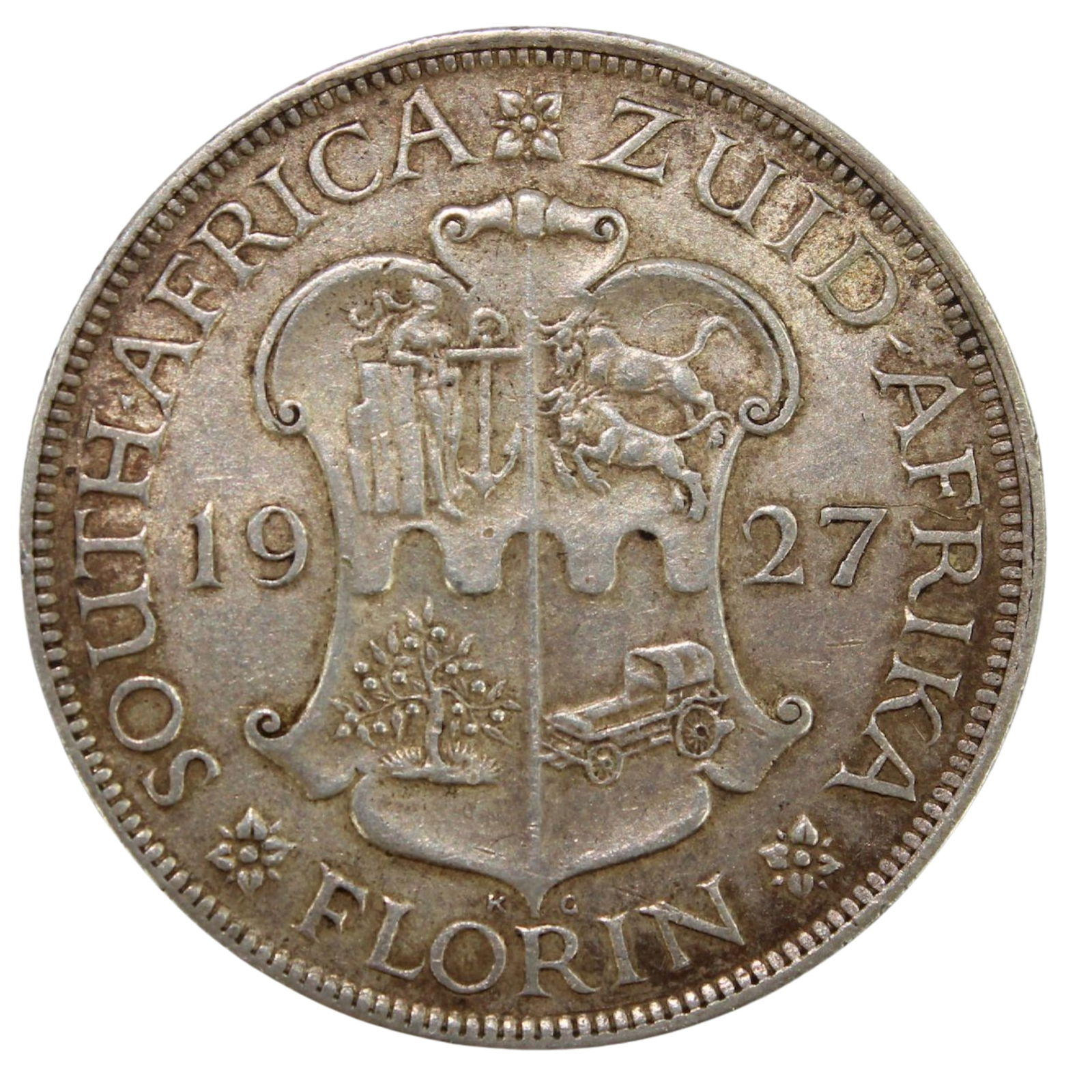 South Africa 1927 Silver (800) Florin, good Very Fine: George V Size ASW 0.2909 Troy oz Medium Coins, Monies & Stamps Exhibited Coins, Africa