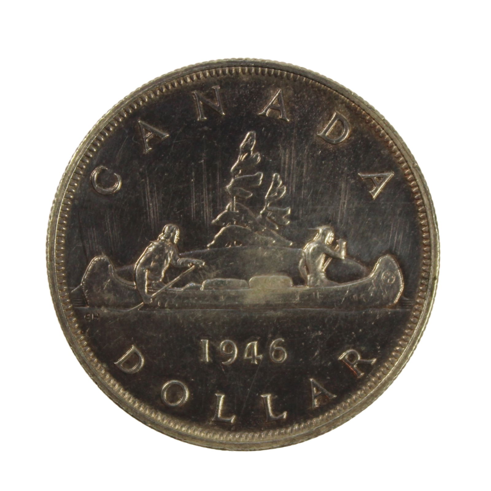 Canada 1946 Silver (800) Dollar, about Uncirculated (1 of 2)