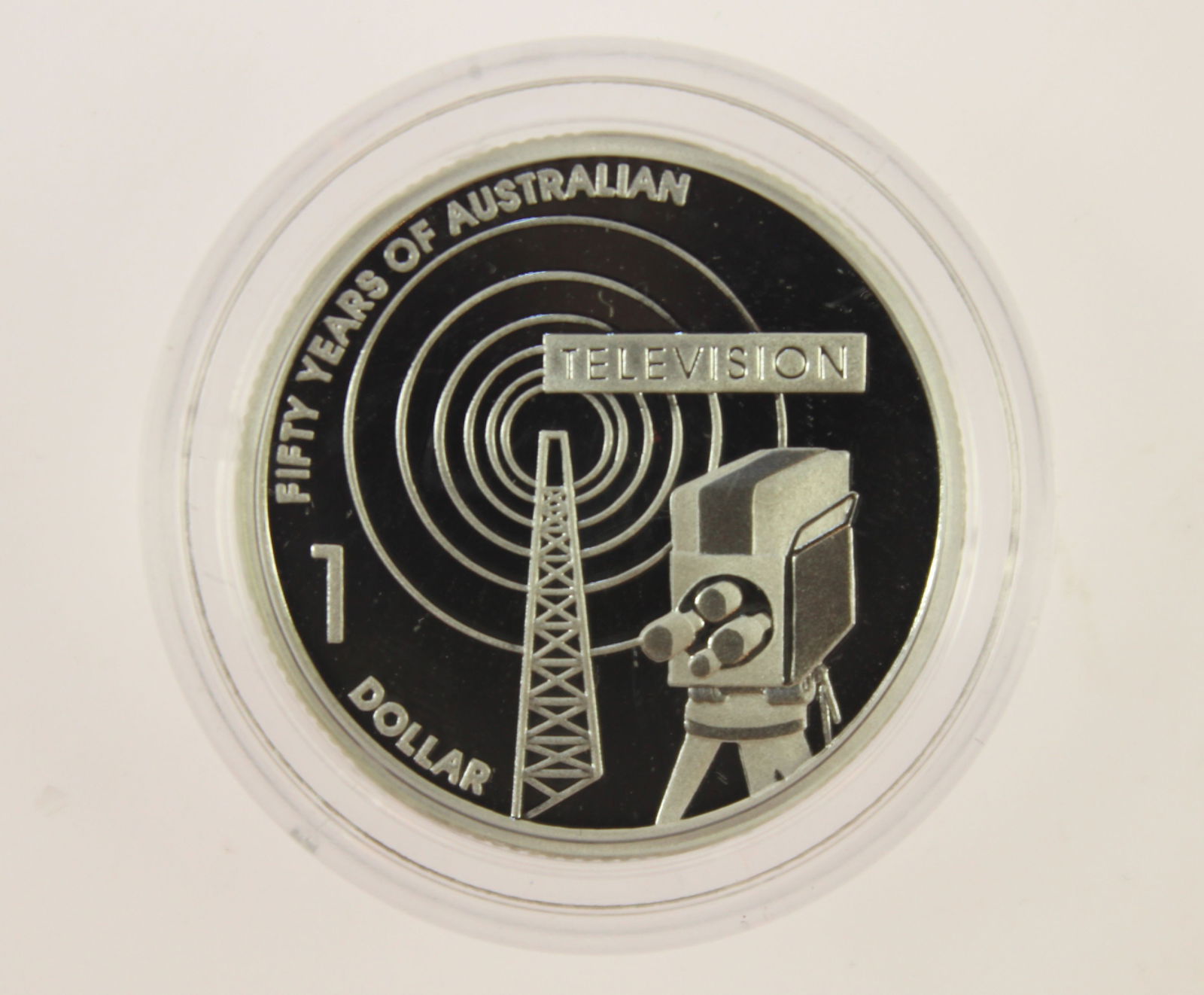 Australia 2006 'Fifty Years of Television' Proof Silver (999) $1, FDC: . Size ASW 0.3745 Troy oz Medium Coins, Monies & Stamps Exhibited Coins, Australia & New Zealand