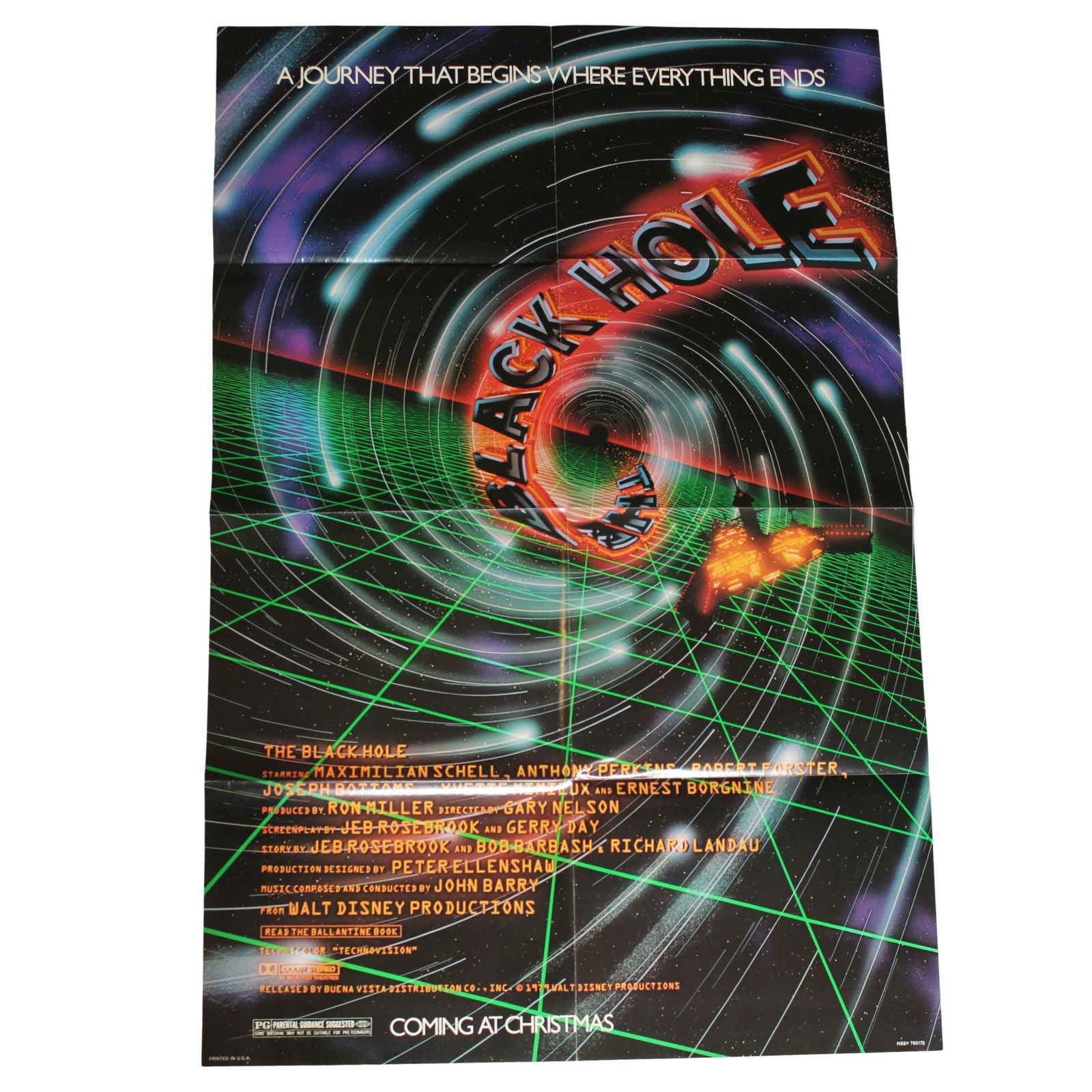 The Black Hole (Walt Disney © 1979), Extremely Fine details: Original U.S. Full Sheet Poster Size 68.5 X 101 cm Condition Quad Folds. Minor separation on corners Medium Memorabilia Exhibited Movies, Posters