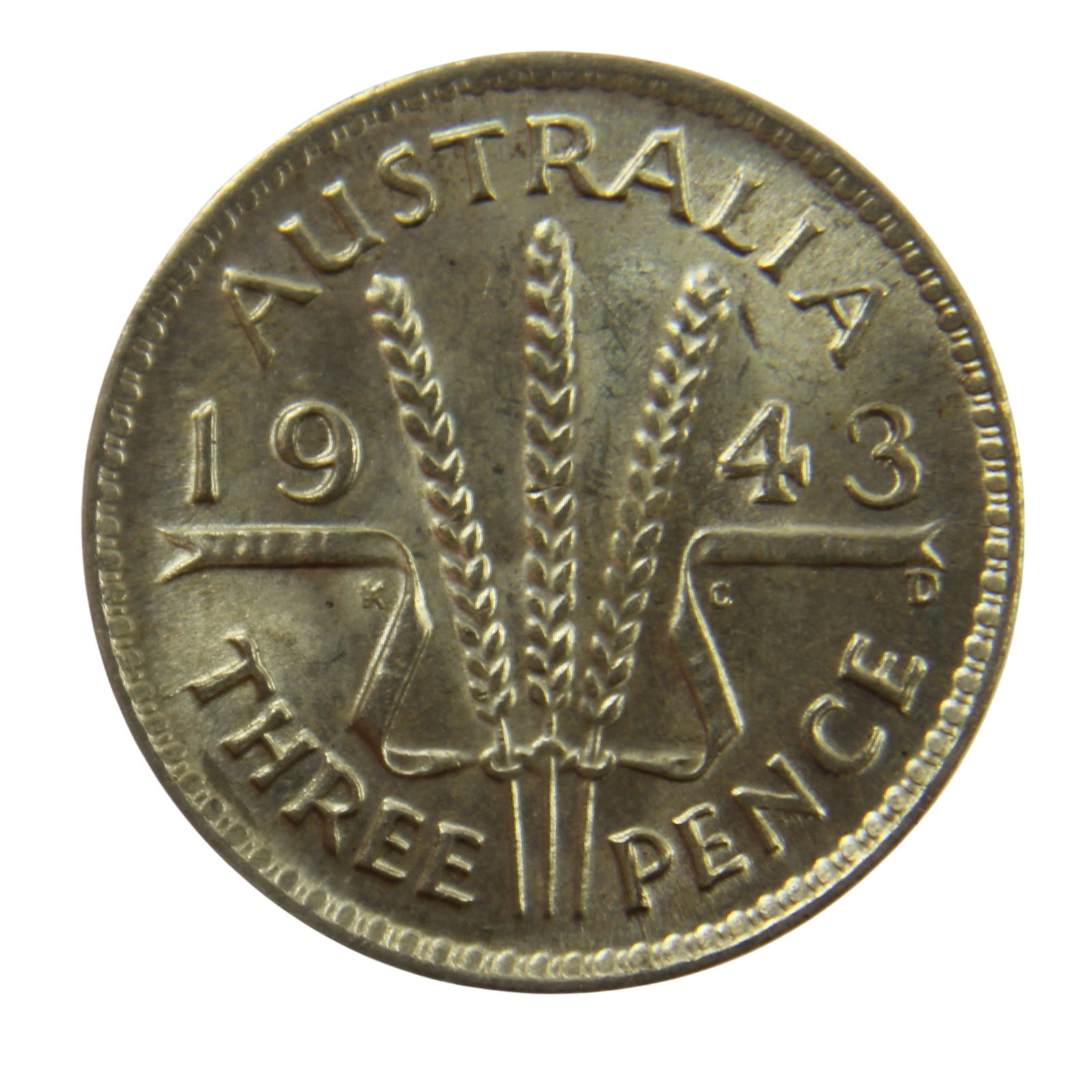 Australia 1943 D 3d, Choice Uncirculated: Denver Mint Size . Medium Coins, Monies & Stamps Exhibited Coins, Australia & New Zealand