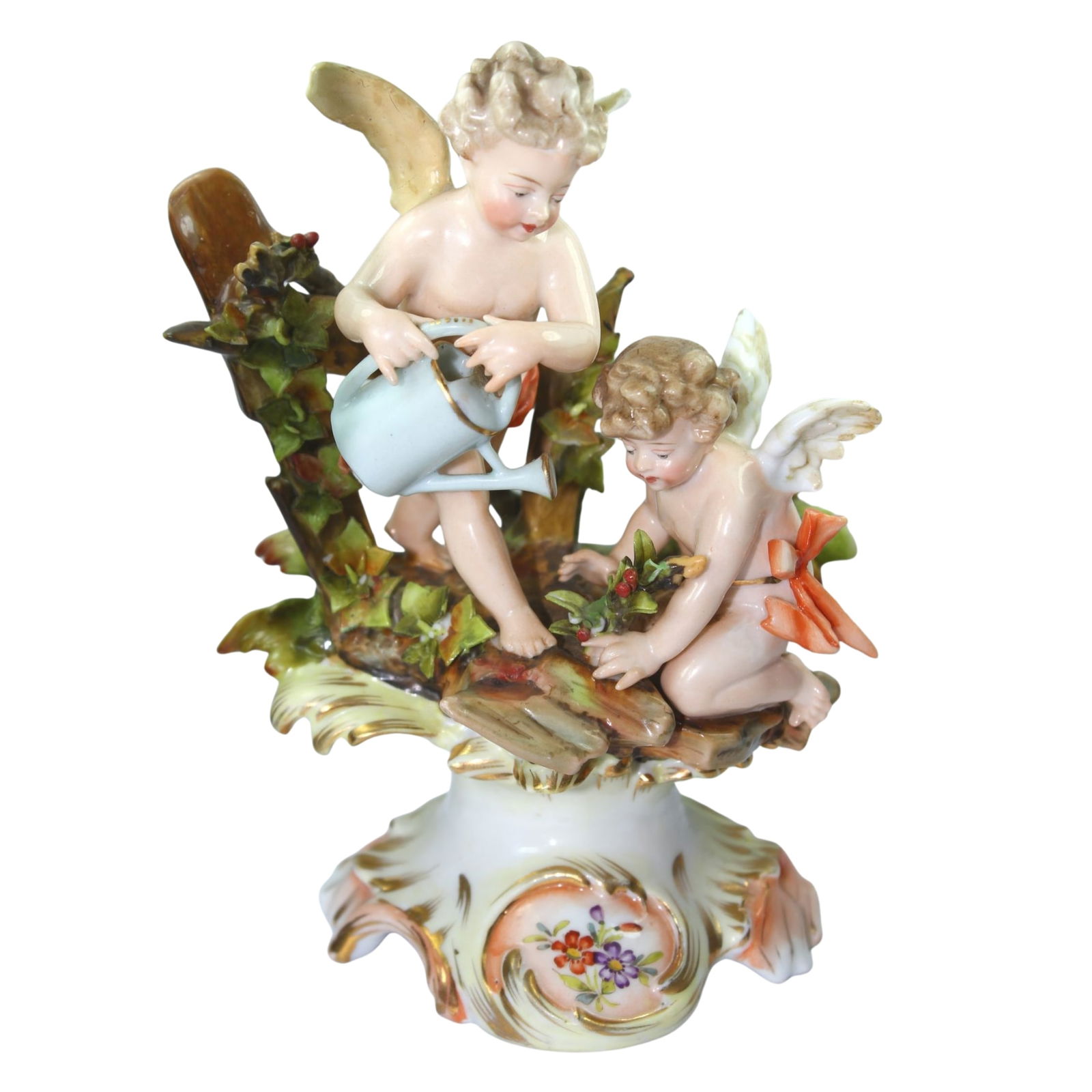 Meissen Figurines of two Cherubs attending a Garden (1 of 5)