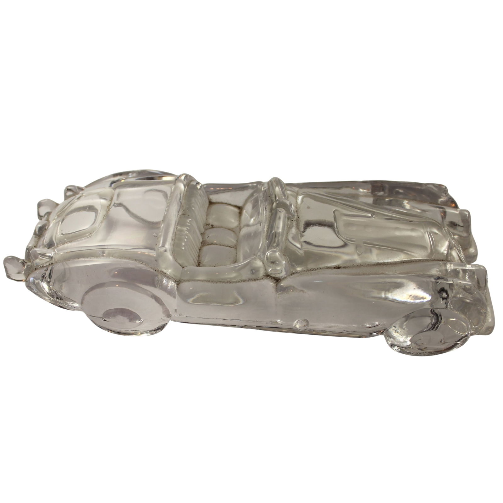 Vintage Sports Car Paperweight in Glass: . Size Length 18cm Medium Glass Exhibited Paperweights