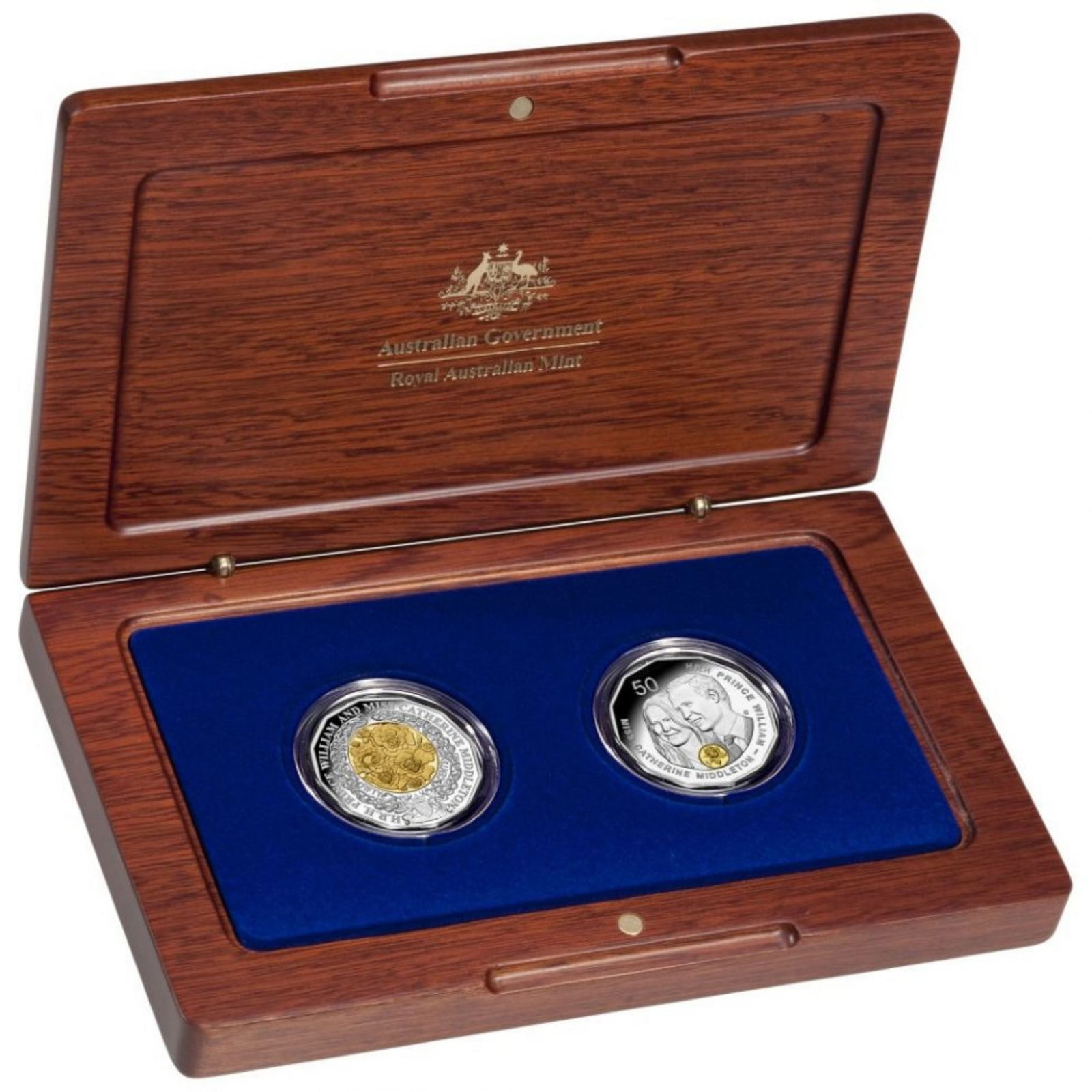 Australia 2011 'Royal Wedding' Selectively Plated 50c Proof Set: . Medium Coins, Monies & Stamps Exhibited Coins, Australia & New Zealand