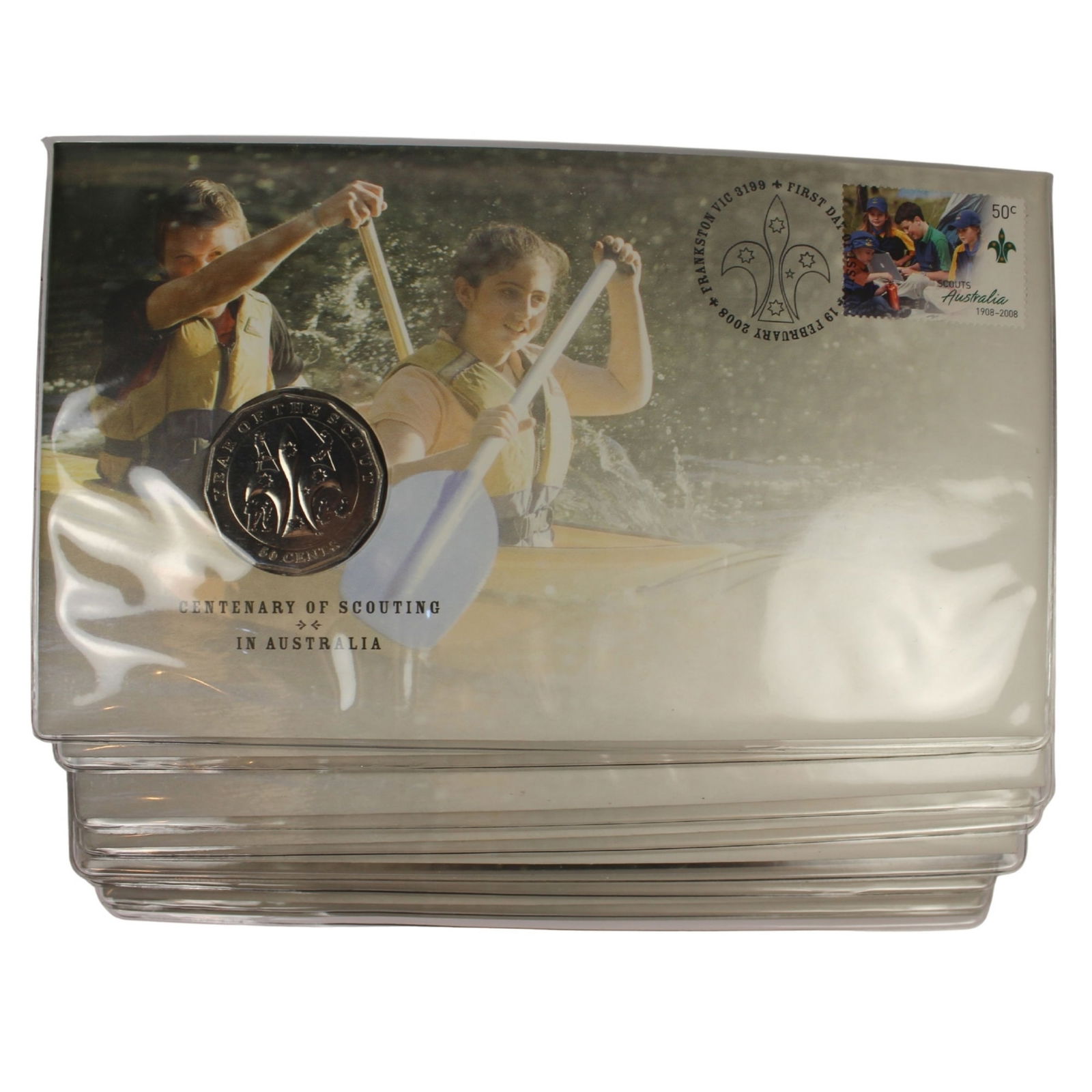 Australia 2008 'Centenary of Scouts' 50c Coin & Stamp PNC (10 items): Dealer's Lot Medium Coins, Monies & Stamps Exhibited Coins, Australia & New Zealand