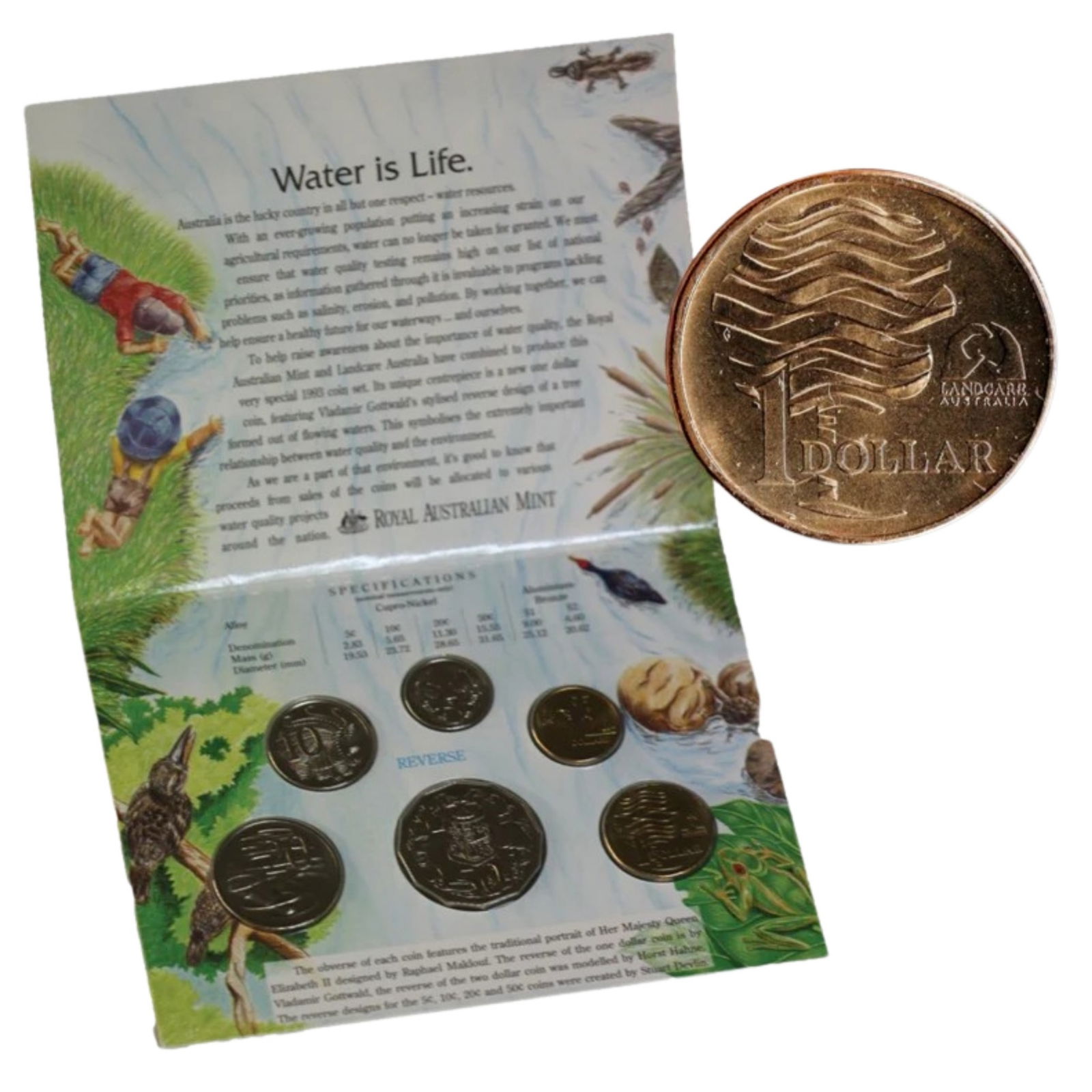 Australia 1993 'Water is Life' Mint Set, Uncirculated (8 coins): RAM Issue Medium Coins, Monies & Stamps Exhibited Coins, Australia & New Zealand