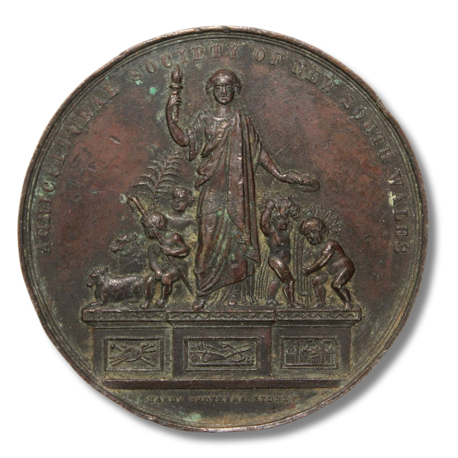 c.1870s Agricultural Society of NSW Bronze Prize Medal, Good Very Fine: Unawarded Size Diameter 51.1mm Medium Coins, Monies & Stamps Exhibited Medals & Medallions