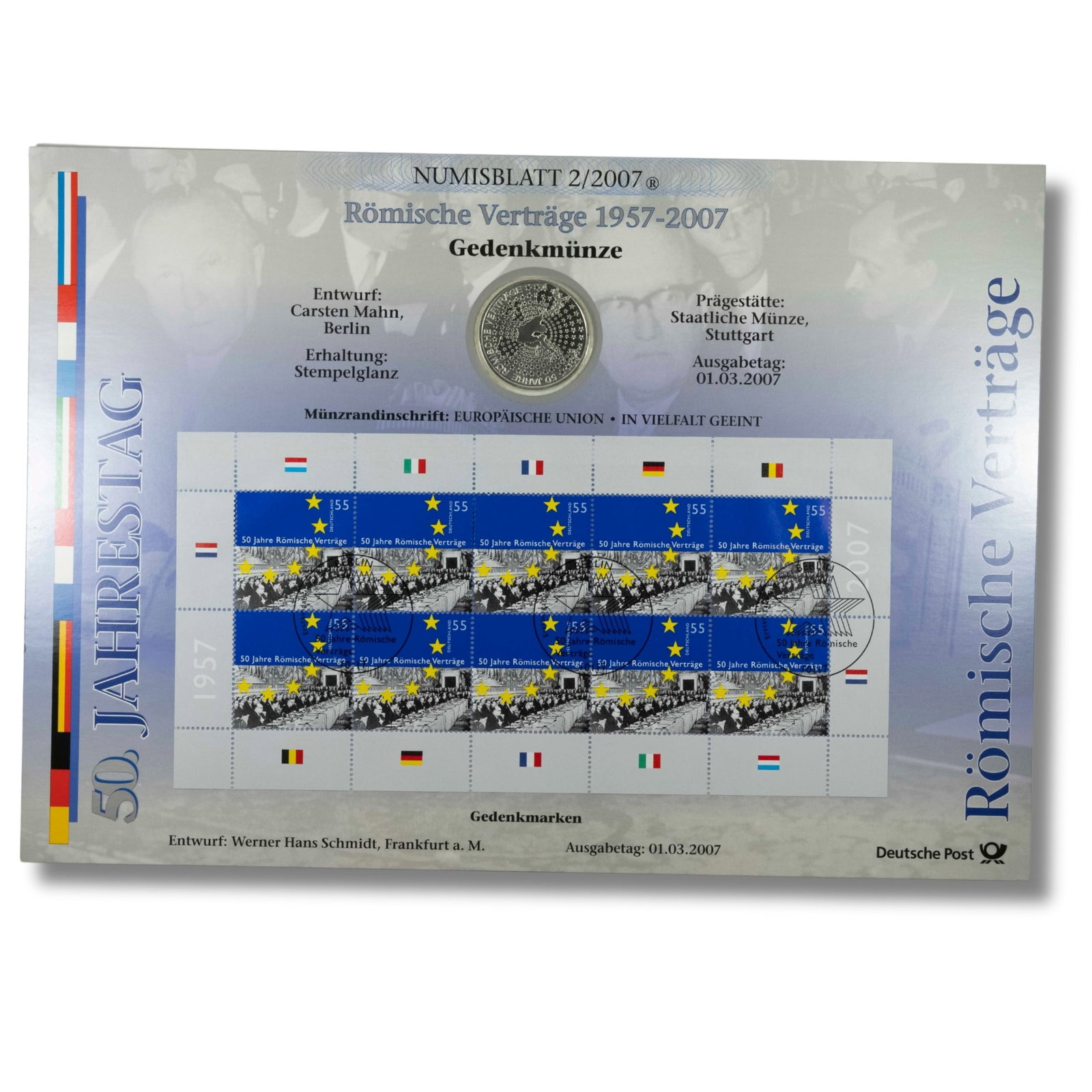 Germany 1949 - 1999 D PNC including 'Constitution ' Silver (925) 10 Marks: .SizeASW 0.4609 Troy ozMediumCoins, Monies & StampsExhibitedCoins, Europe