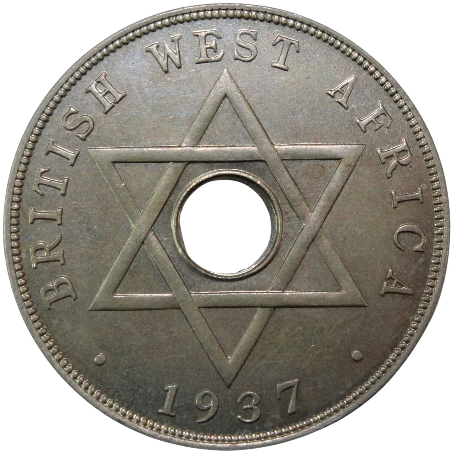 British West Africa 1937 H 'Specimen or Proof' Penny, NGC SP66 (Pop 3): Highest graded NGC SP66 (3) & PCGS none Condition Lightly toned, minor spotting Medium Coins, Monies & Stamps Provenance Ex Noble, Sydney Sale 4/97 Lot 3025 Literature NGC SP66 so