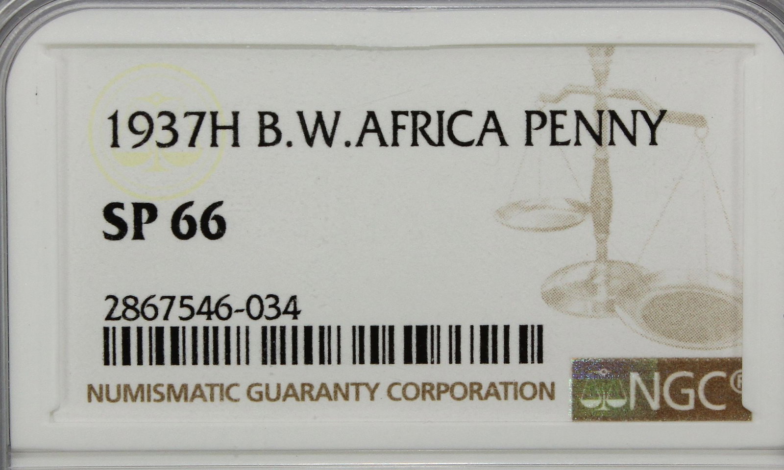 British West Africa 1937 H 'Specimen or Proof' Penny, NGC SP66 (Pop 3) - 3