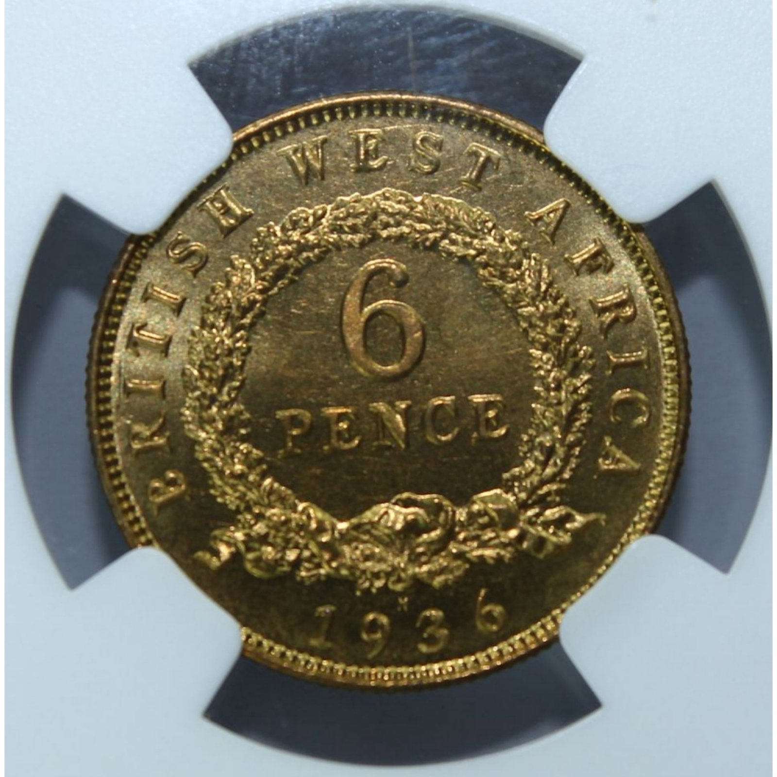 British West Africa 1936 H 'Specimen or Proof' Sixpence, NGC SP65 (Pop 1) - Sole finest graded: Next highest graded NGC None & PCGS NoneConditionFDC & finest gradedMediumCoins, Monies & StampsProvenanceEx Jerome Remick Collection (Spink 11/06 - Lot 805 where it was listed as a Proof)