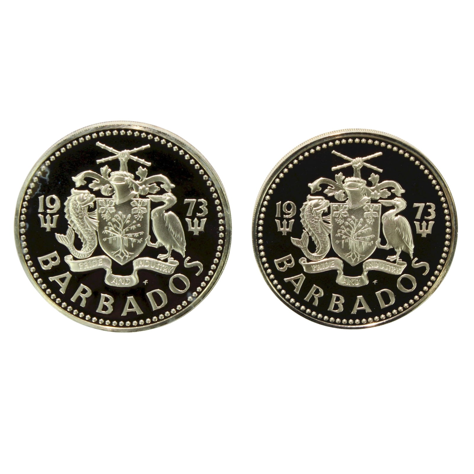 Barbados 1973 Proof $5 & $10, near FDC (1 of 2)