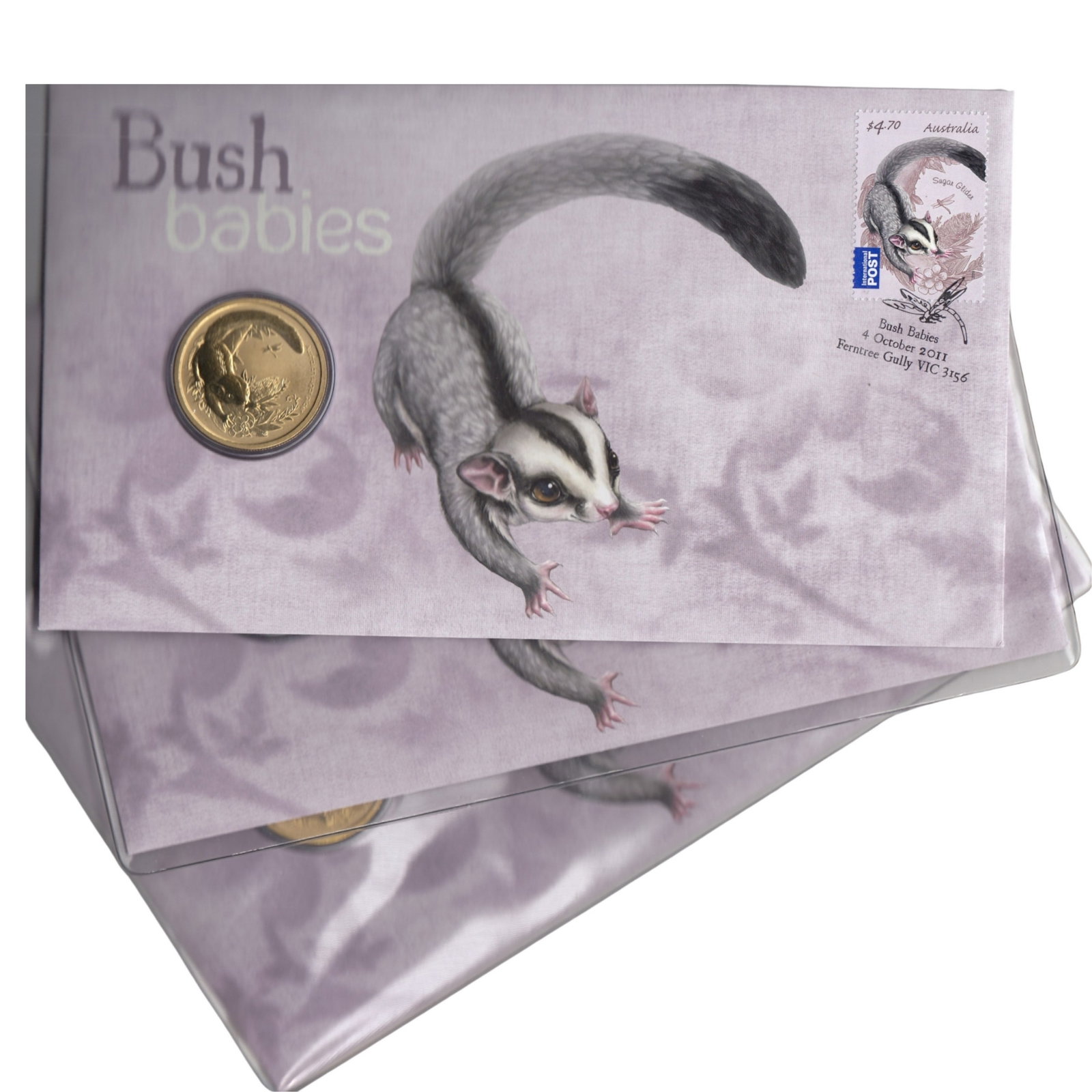 Australia 2011 'Bush Babies - Sugar Glider' $1 Coin & Stamp PNC (3 items): Perth MintMediumCoins, Monies & StampsExhibitedCoins, Australia & New Zealand