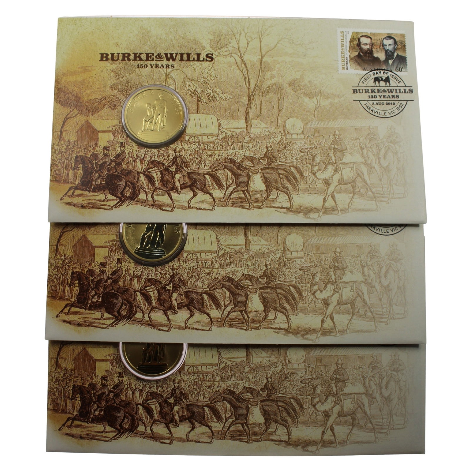 Australia 2010 'Burke & Wills - 150 Years' Anniversary' $1 Coin & Stamp PNC (3 items): Perth MintMediumCoins, Monies & StampsExhibitedCoins, Australia & New Zealand