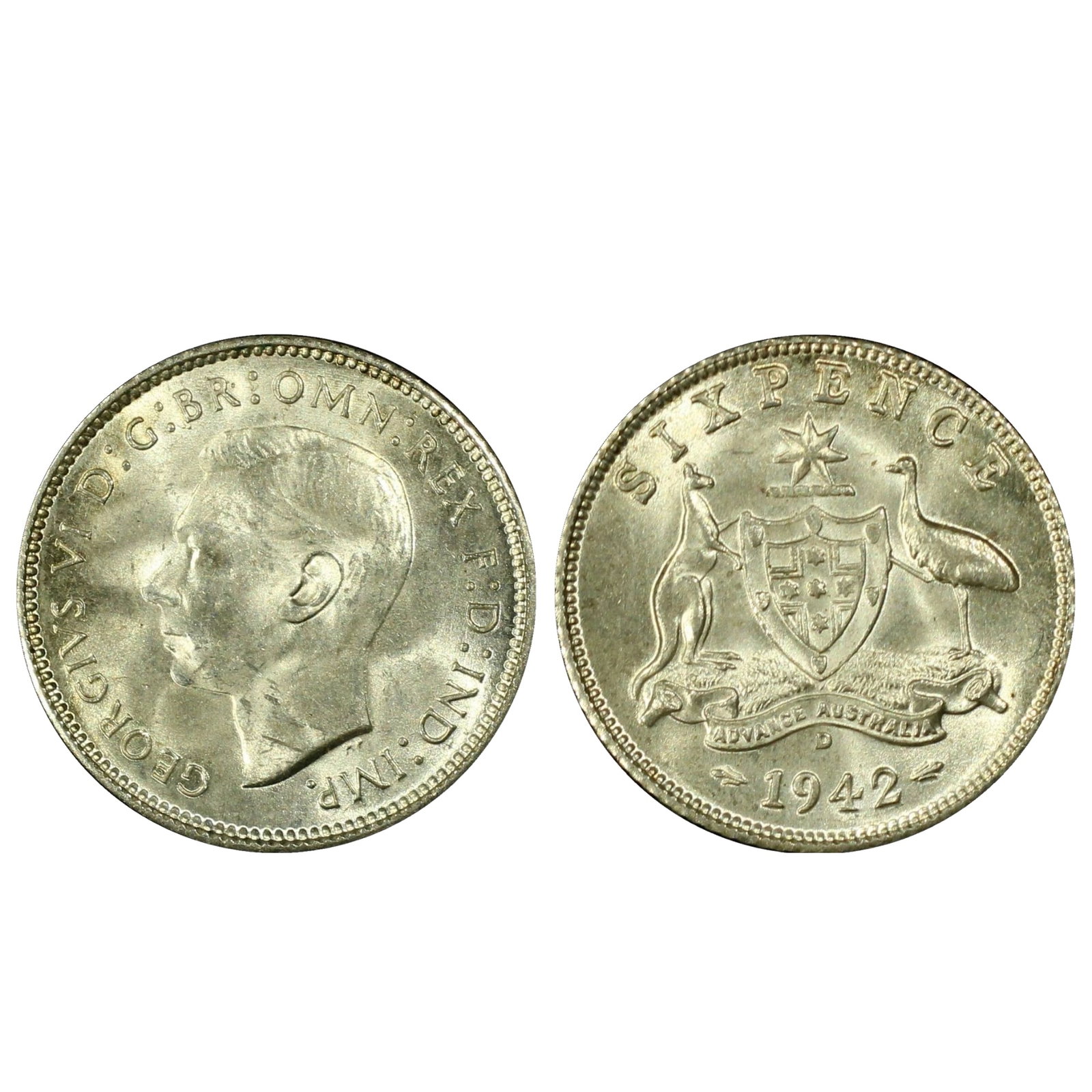 Australia 1942 D Sixpence, PCGS MS63 (1 of 1)