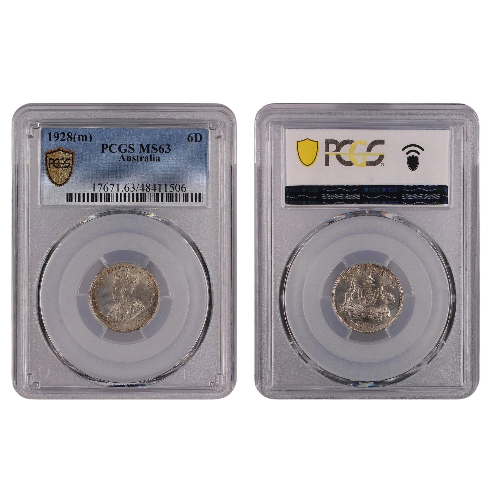 Australia 1928 Sixpence, PCGS MS63: Population 29 / Higher 20MediumCoins, Monies & StampsExhibitedCoins, Australia & New Zealand