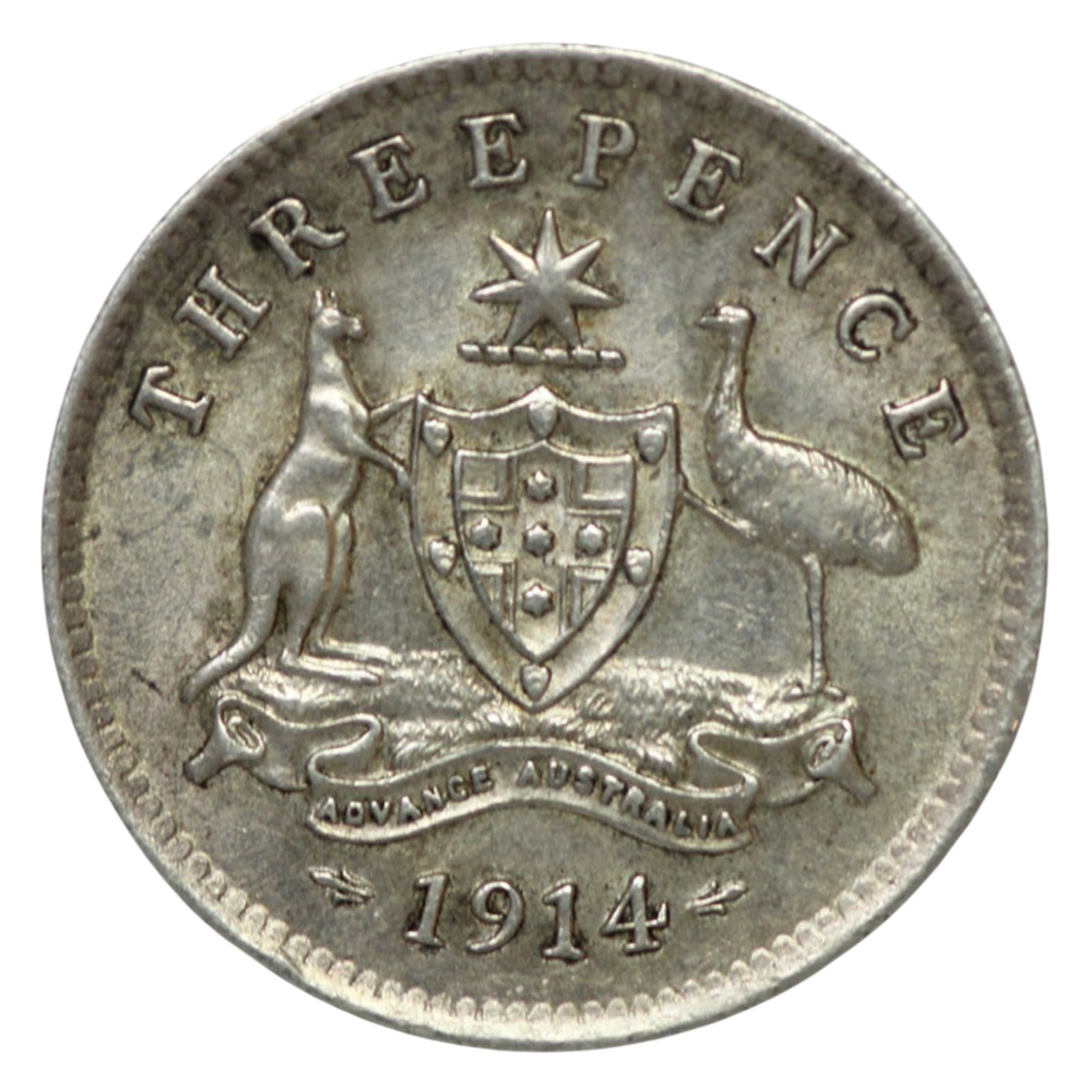 Australia 1914 Threepence, good Extremely Fine (1 of 2)