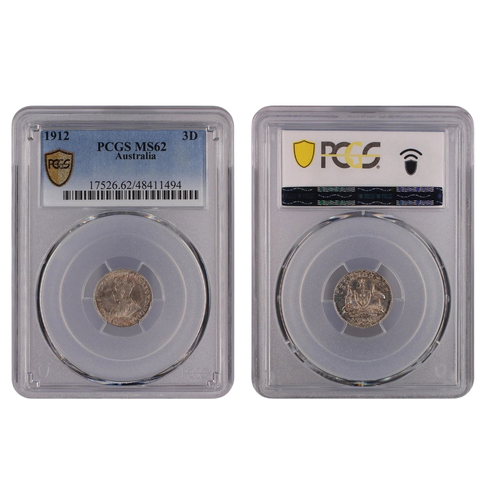 Australia 1912 Threepence, PCGS MS62 (Pop 14) (1 of 1)