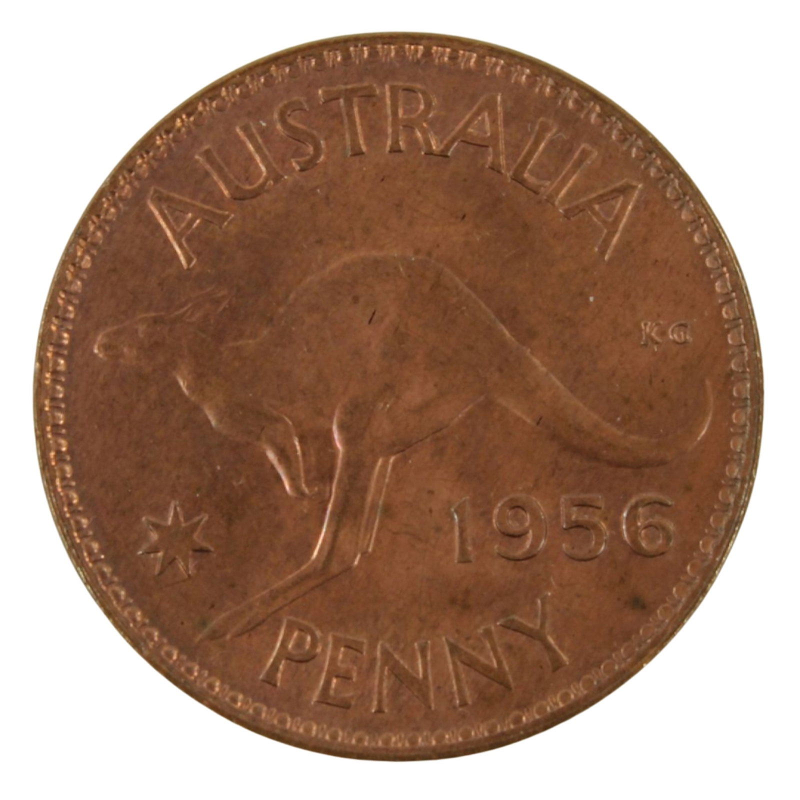 Australia 1956 (M) Penny, near Gem (1 of 2)