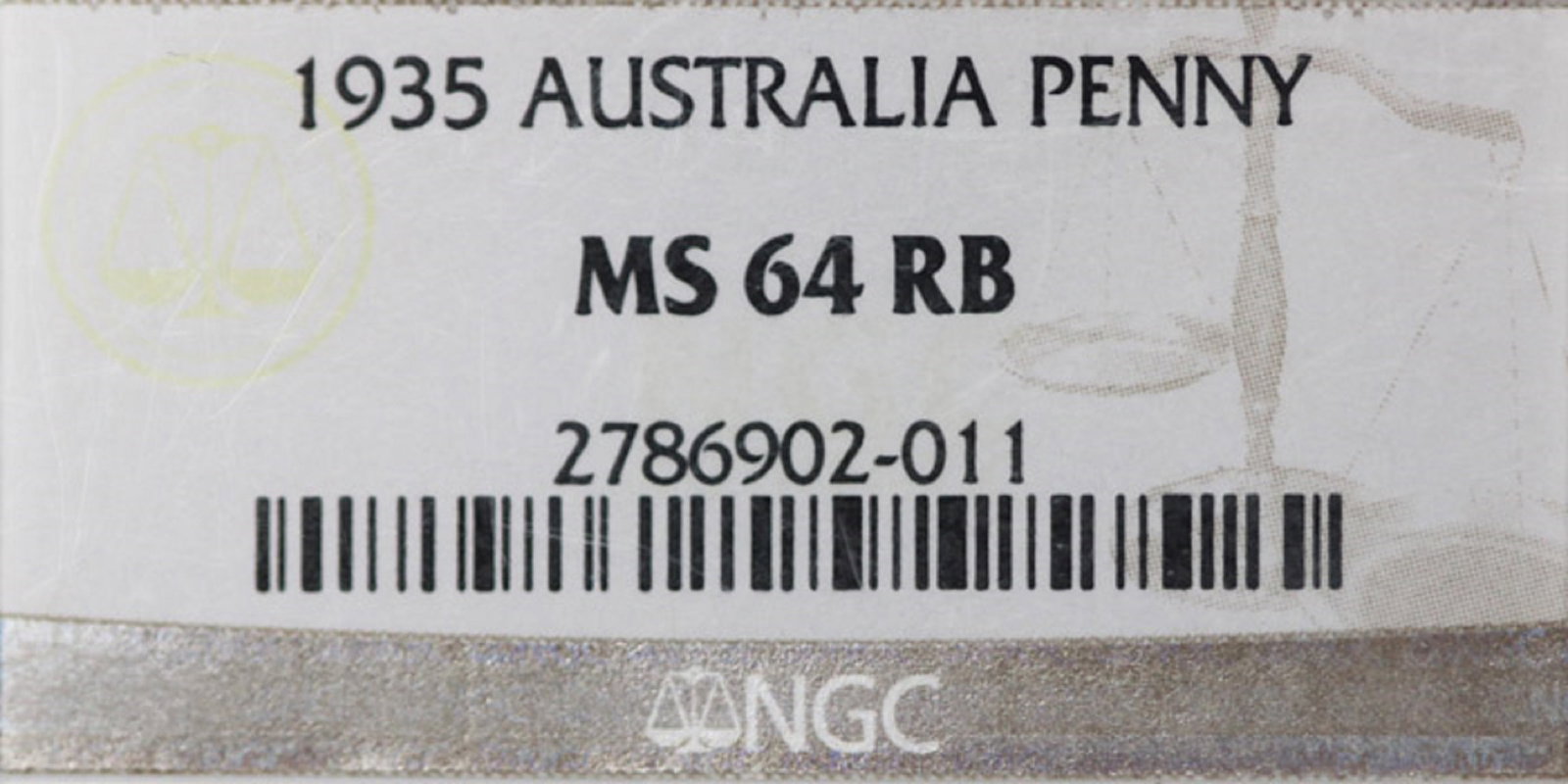 Australia 1935 Penny, NGC MS64 RB - 3