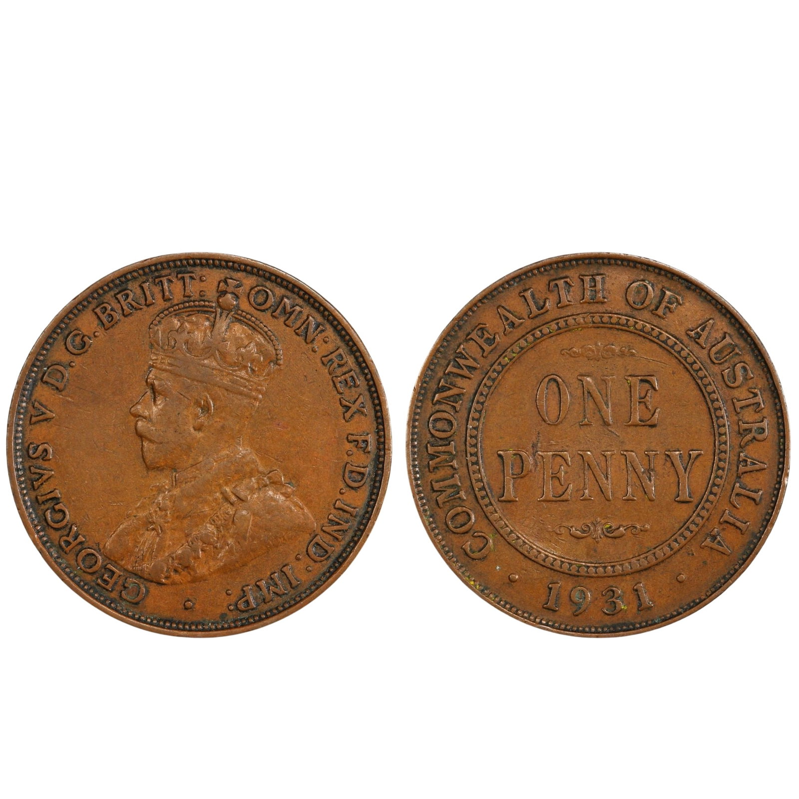 Australia 1931 'Indian Obverse - Aligned 1' Penny, PCGS XF40: Obv 2 - Rev BMediumCoins, Monies & StampsLiteratureScarce this niceExhibitedCoins, Australia & New Zealand