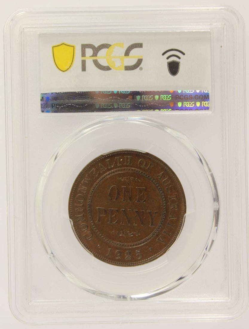 Australia 1925 'Broken N' Penny, PCGS AU55 - 2