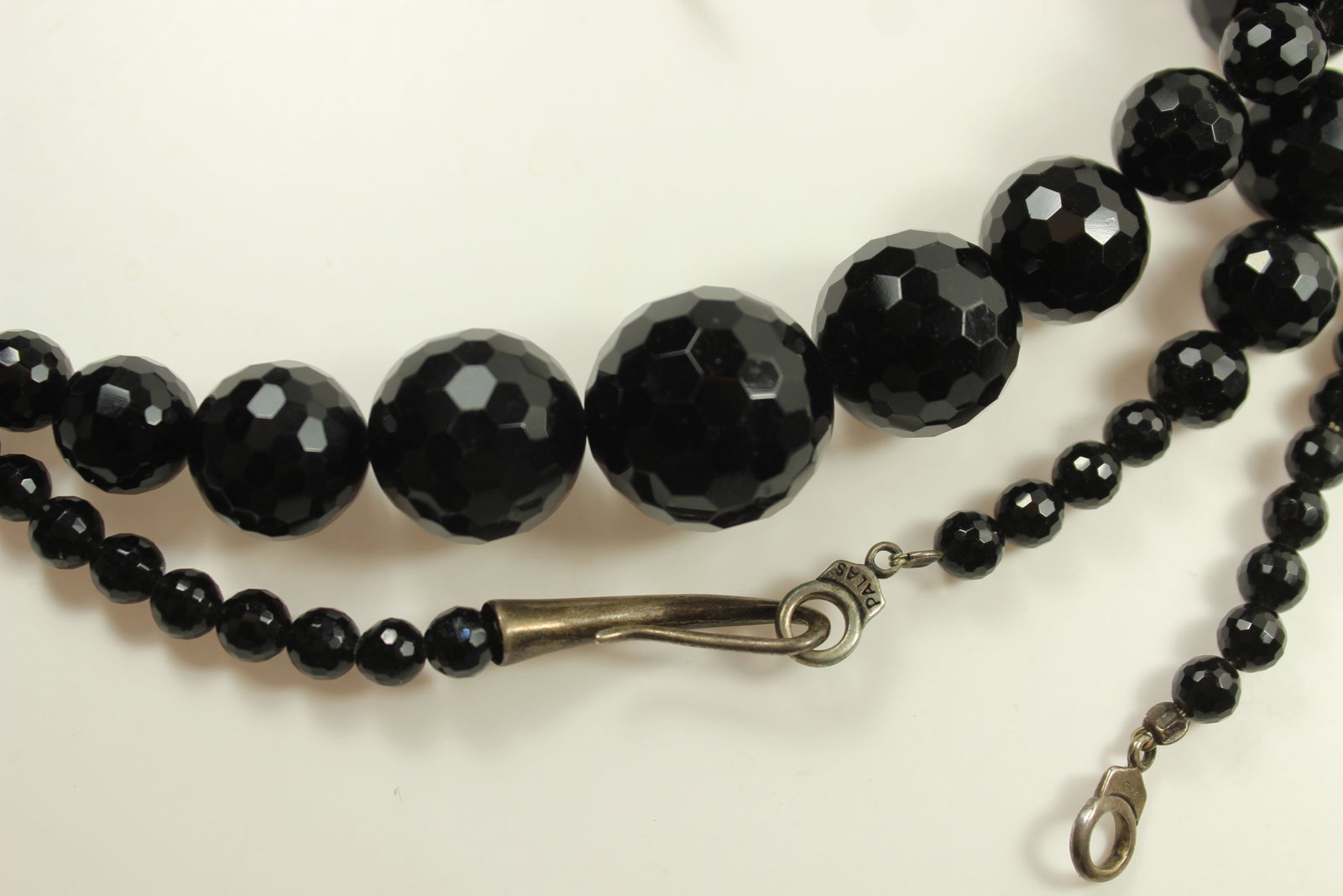 Extra-long French Jet Necklace with graduated Beads - 2