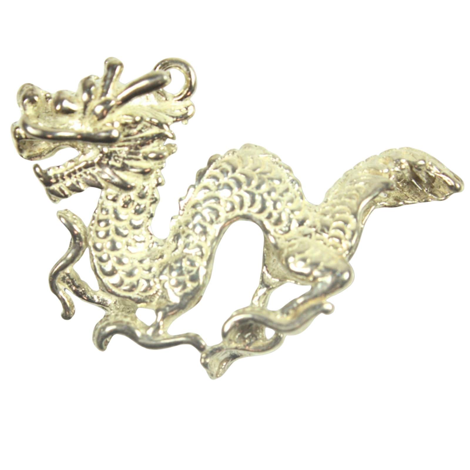 Chinese Dragon Charm in Sterling (925) Silver: .Size2.5cmMediumNecklaces & Pendants
