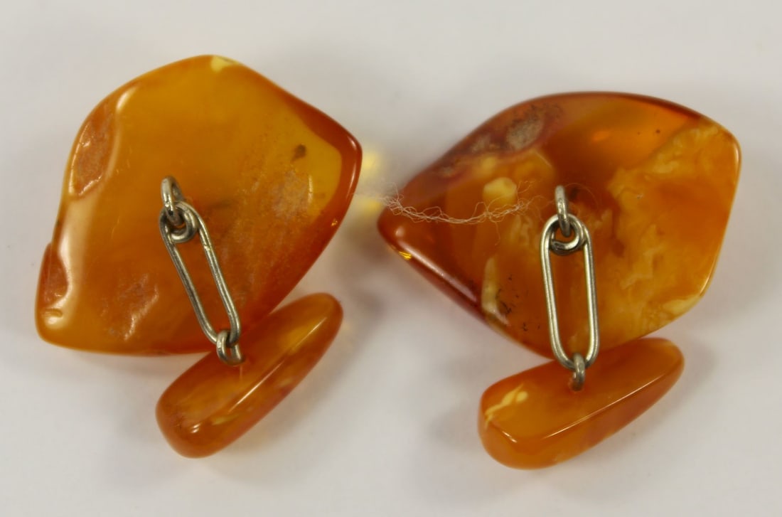 Vintage Amber Cufflinks (Pair) - 2
