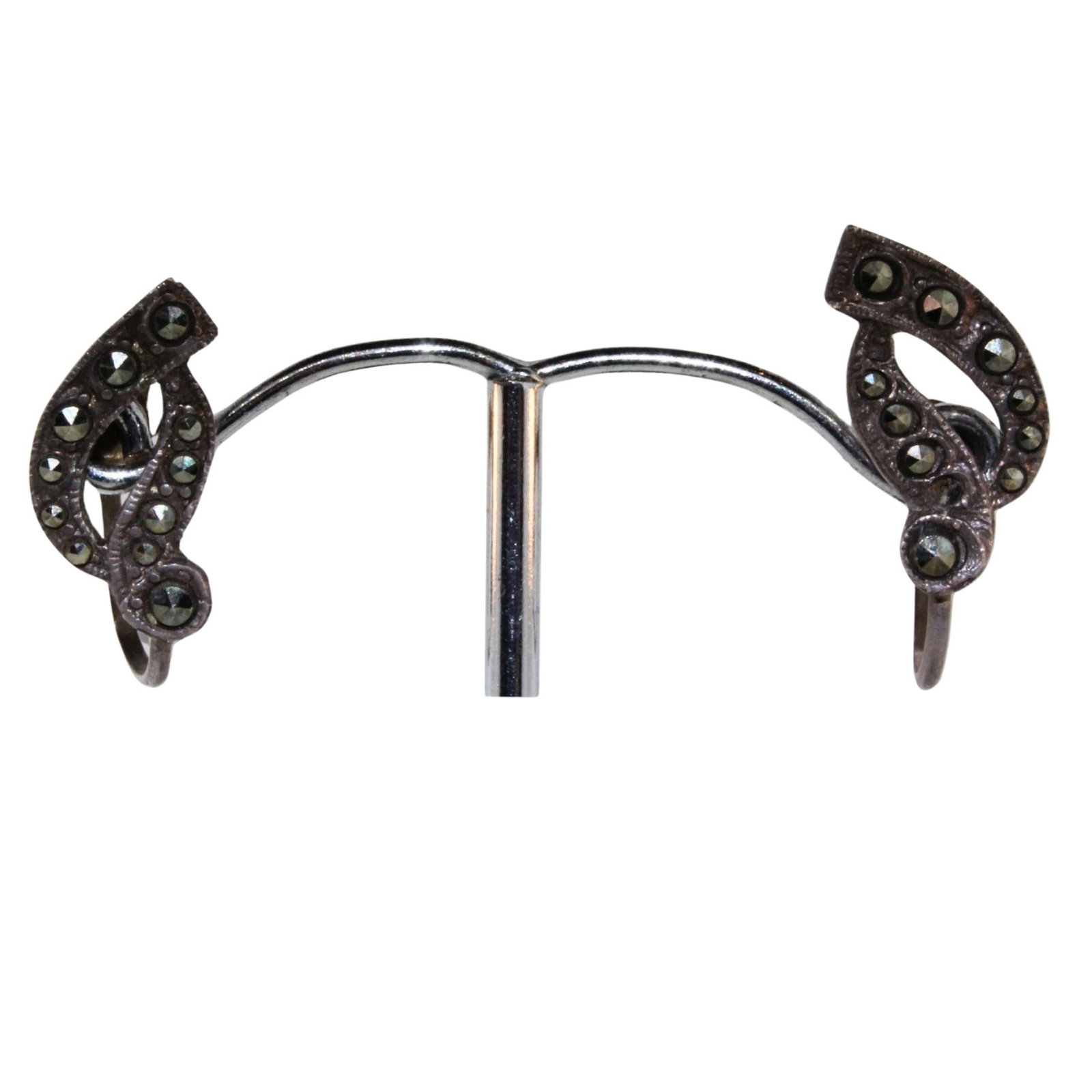 Vintage Marcasite & Sterling (925) Silver Earrings (Pair): Screw-backSizeCombined weight 2.72gmsMediumEarrings