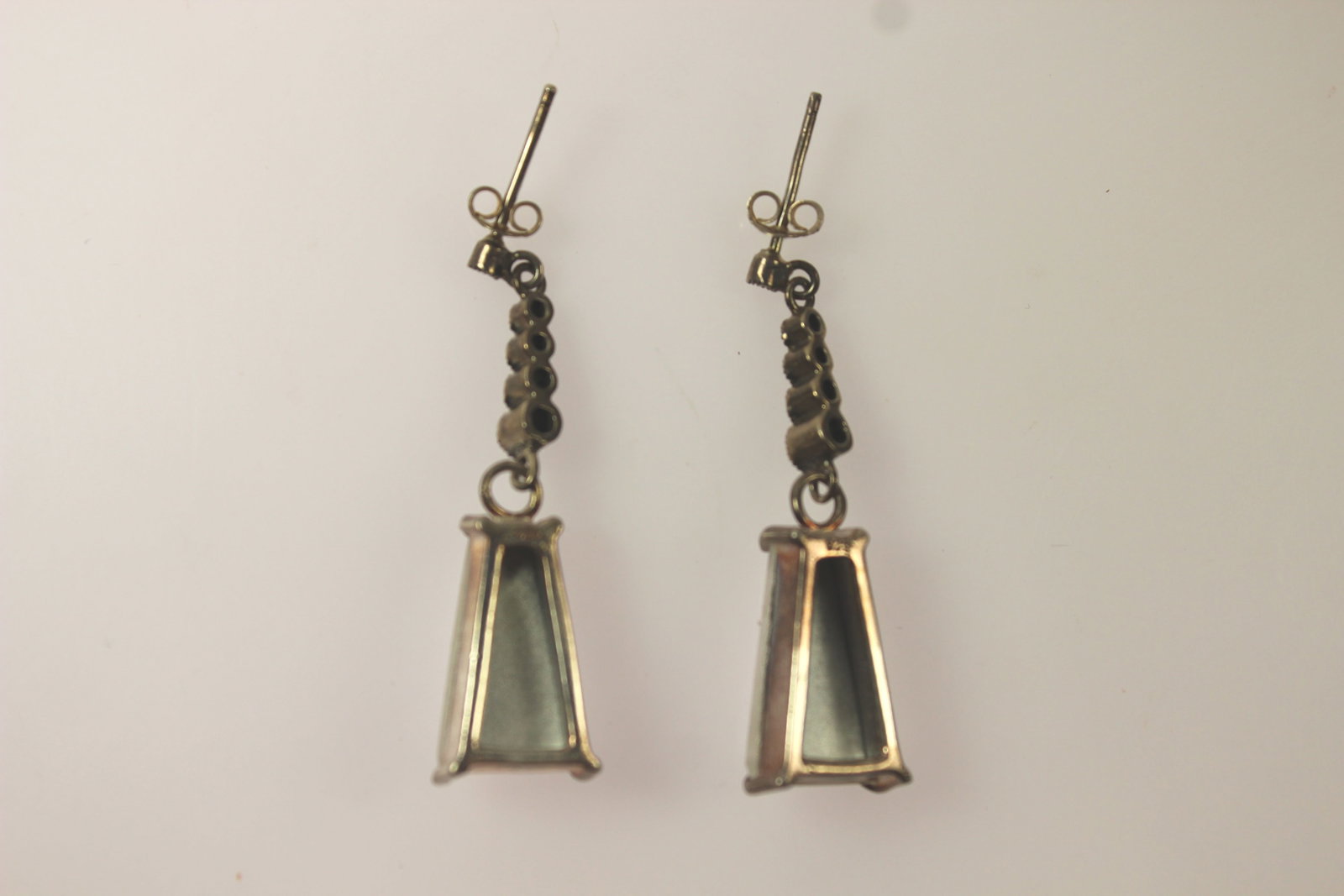 Crystal & Marcasite Drop Earrings in Sterling (925) Silver (Pair) - 2