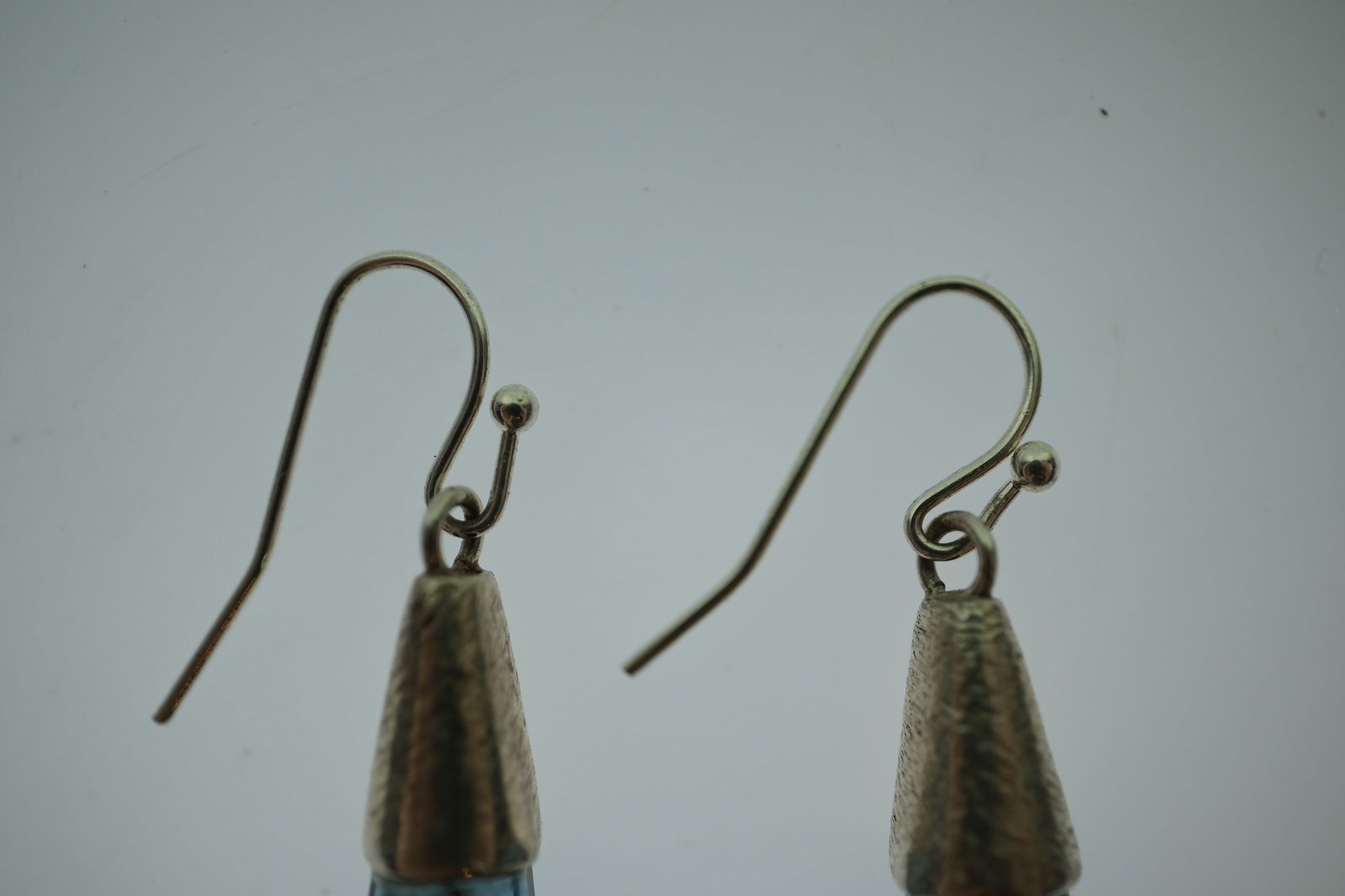 Aqua Blue & Blue Faceted Crystal Drop Earrings with Sterling Silver Mounts (2 pairs) - 3