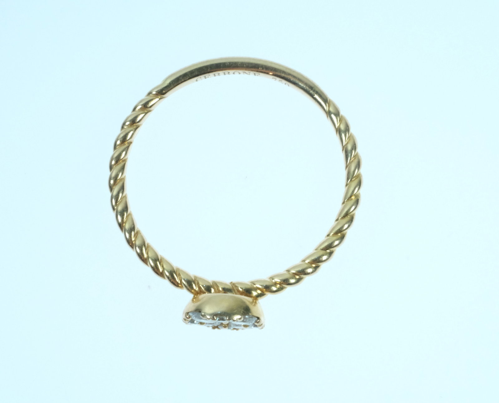 Diamond Daisy Ring with 18ct Yellow Gold Rope Band - 3