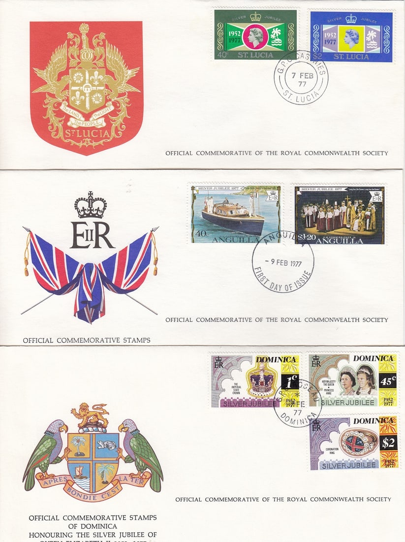 Commonwealth Nations. 1977 Queen's Silver Jubilee First Day Covers, as issued (26 different) - 2