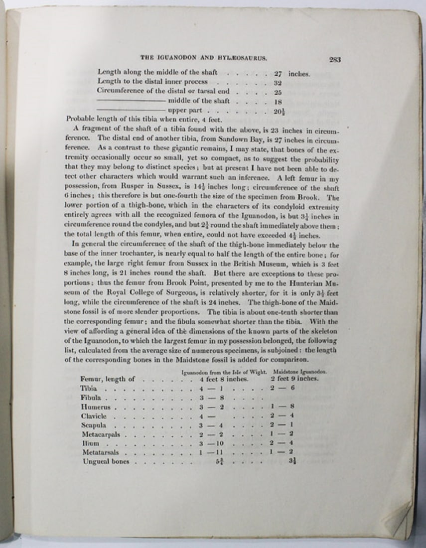 Scientific Paper - Observations on the Osteology of the Iguanodon and Hylaeosaurus, London 1849 - 2