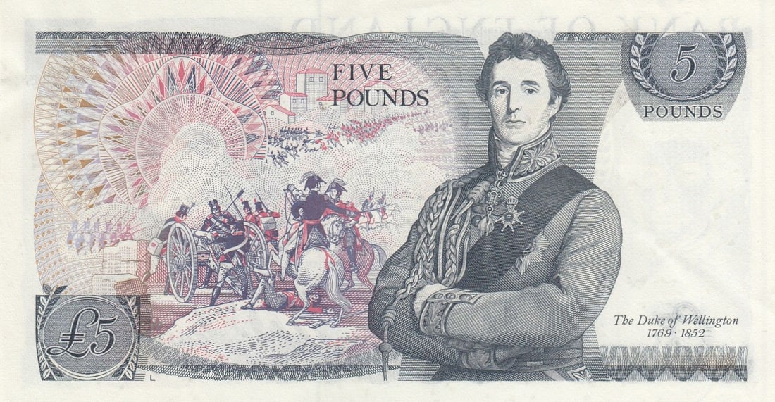 Great Britain 'Page' £5 (1963-66) good Extremely Fine OPQ (Small L on back) - 2