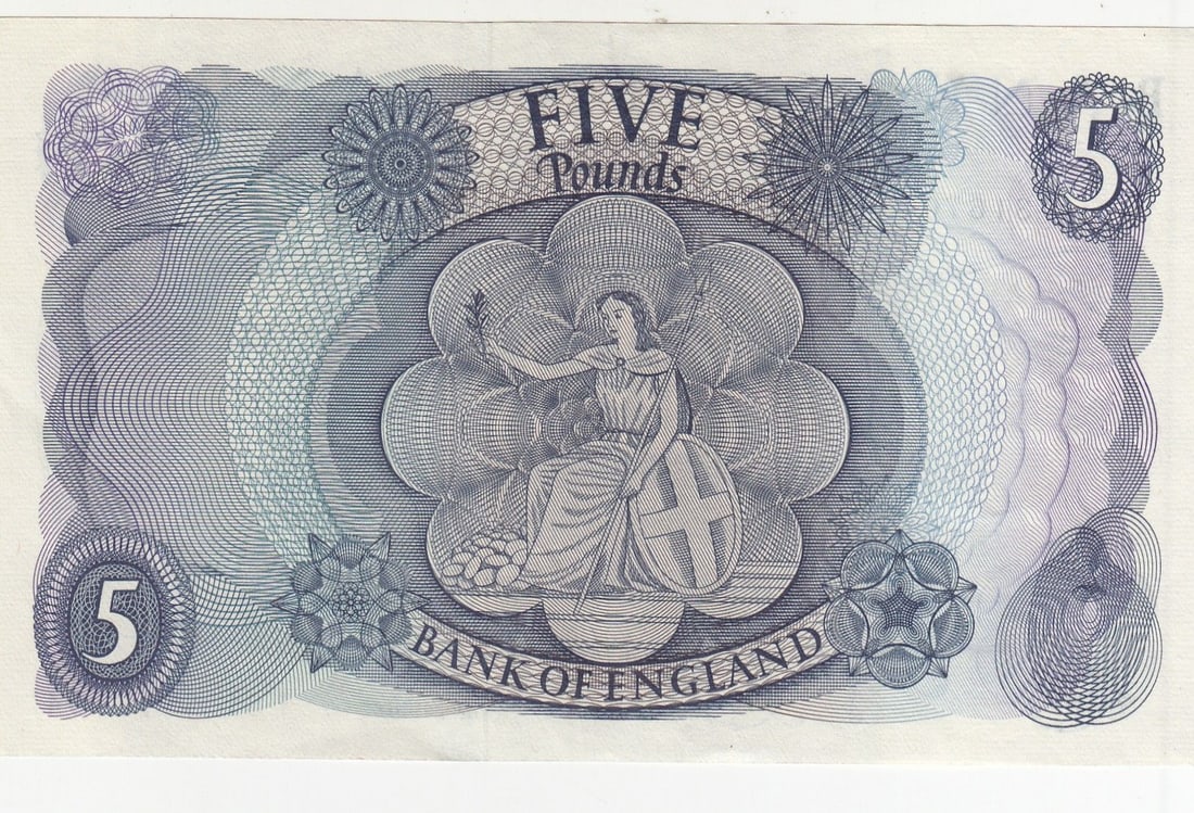 Great Britain' Hollom' £5 (1963-66) good Extremely Fine OPQ - 2