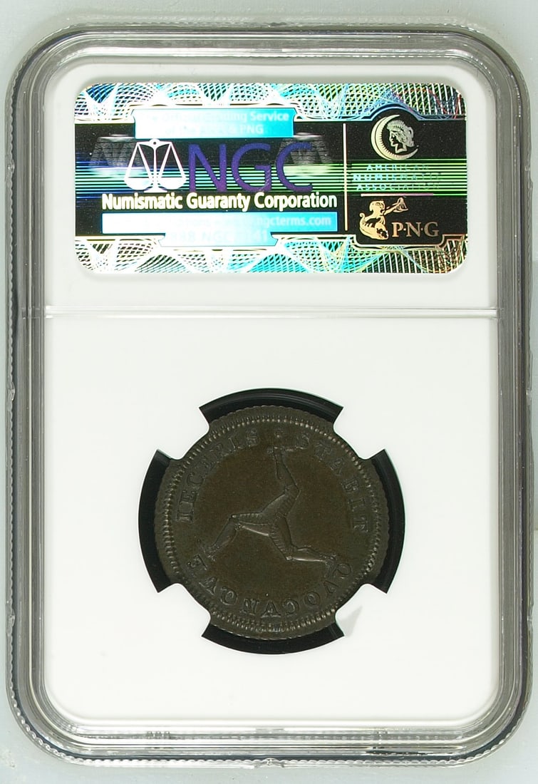 Isle of Man 1786 Halfpenny w engrailed edge, NGC MS64 BN (5) - 2