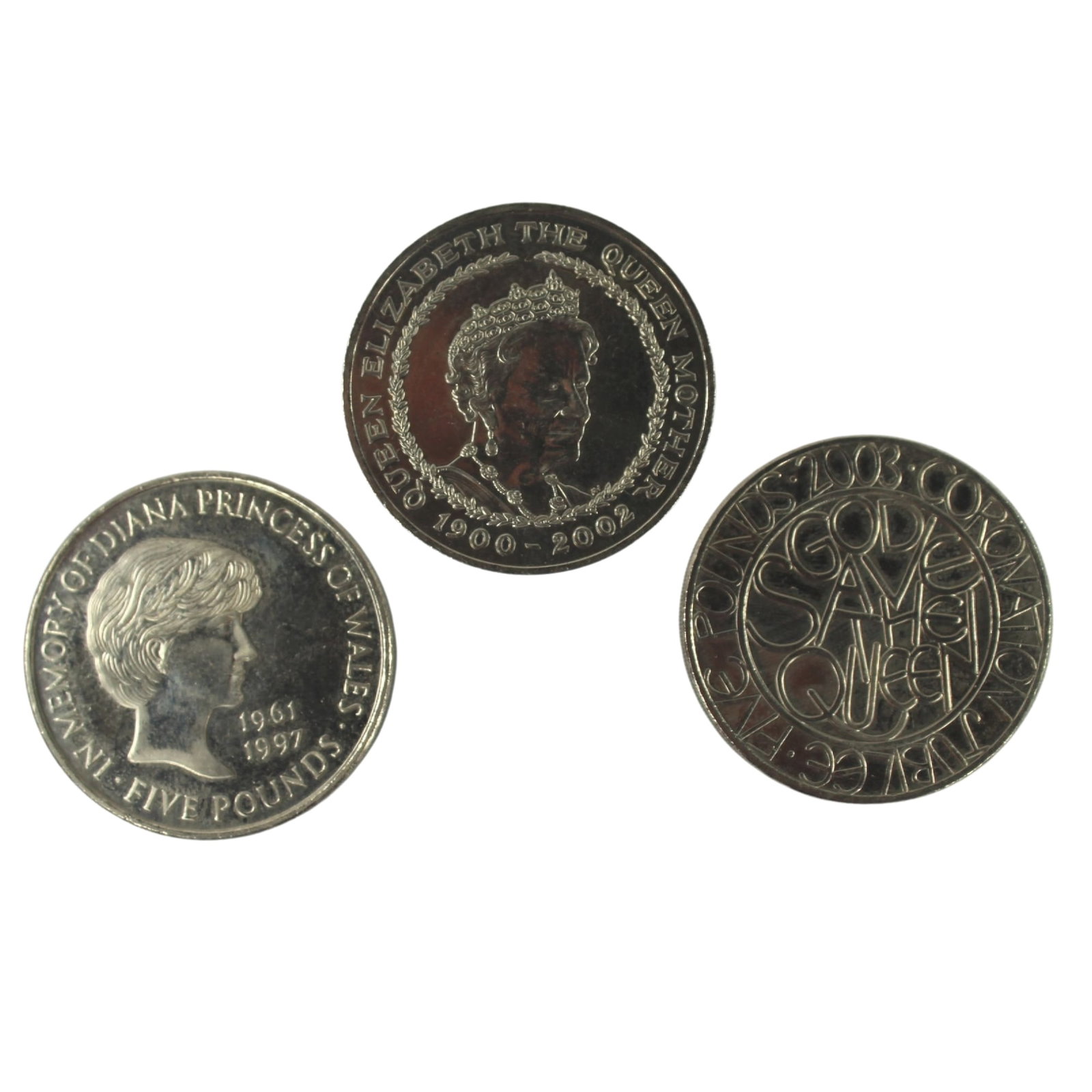 Great Britain 1999, 2002 & 2003 Commemorative Cu-Ni £5s, Uncirculated (3 coins): .MediumCoins, Monies & StampsExhibitedCoins, UK