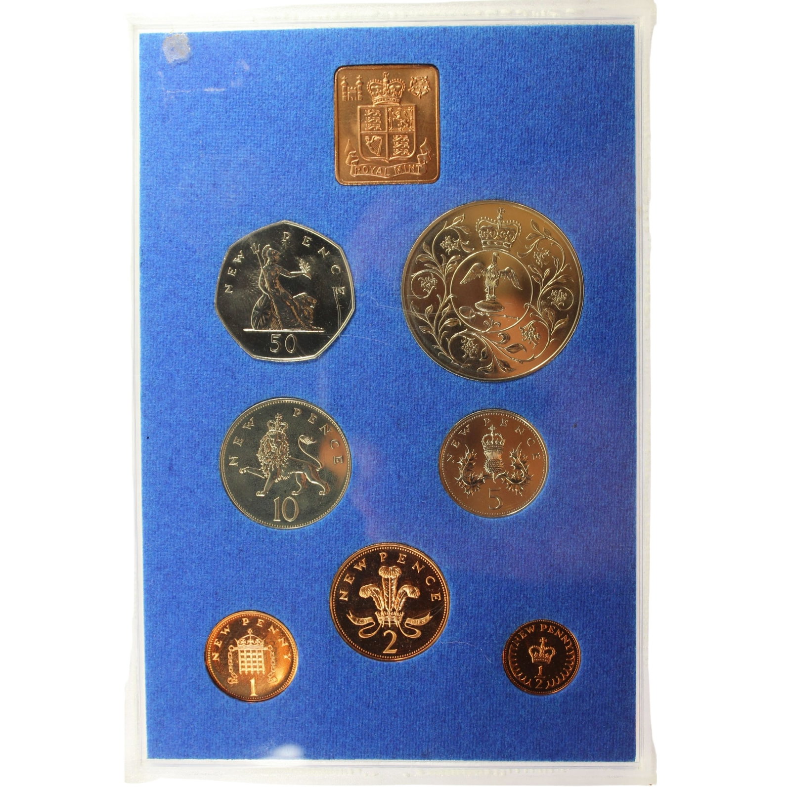 Great Britain 1977 Proof Set (7 Coins), includes Crown: . Medium Coins, Monies & Stamps