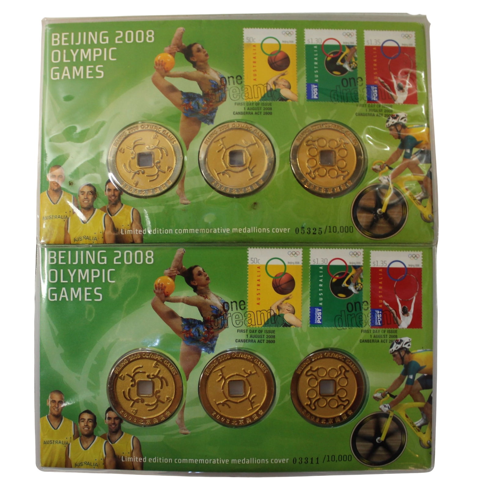 Australia 2008 'Beijing Olympic Games' Medallion & Stamp Cover (2 items): . Medium Coins, Monies & Stamps Exhibited Coins, Australia & New Zealand