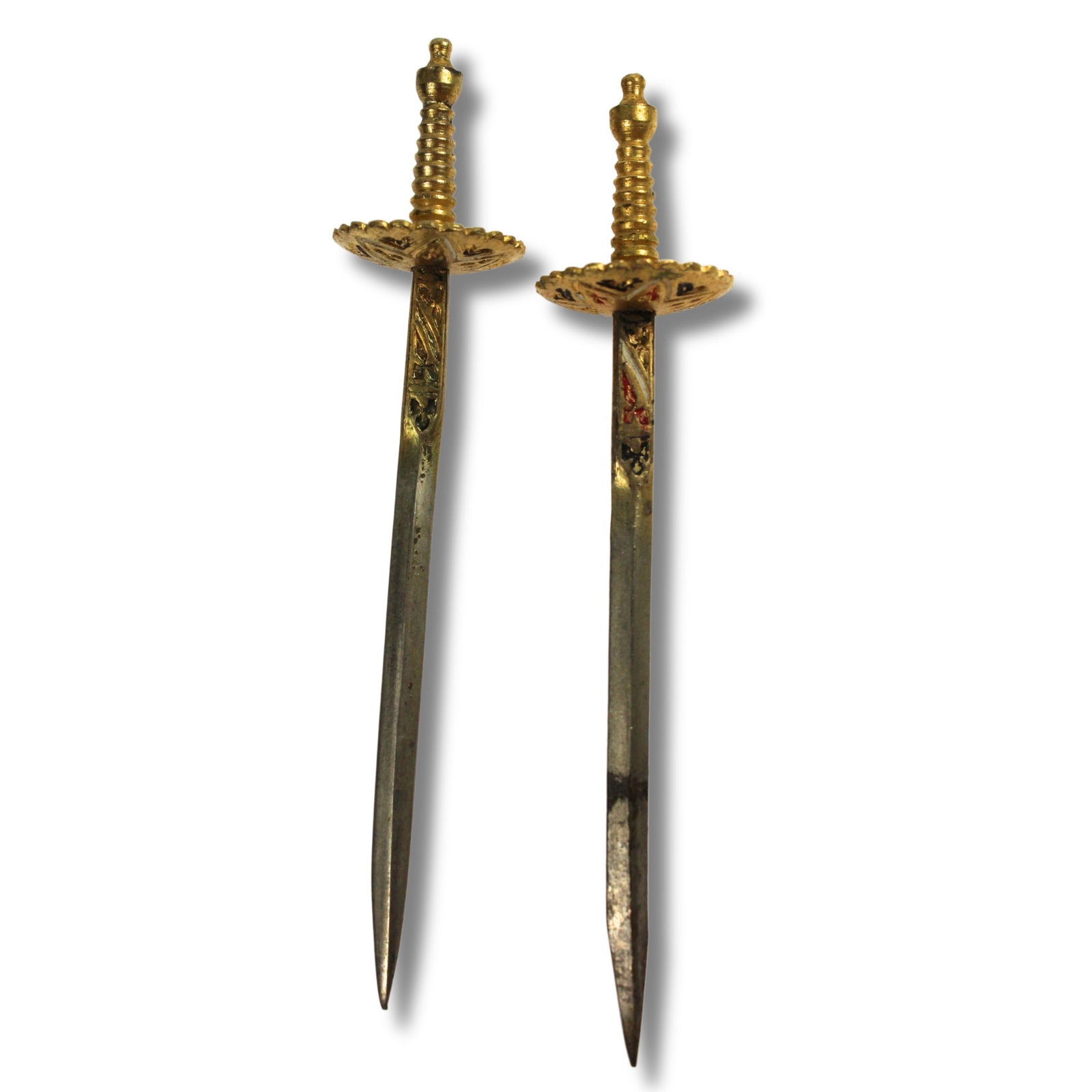Miniature Duelling Swords (Pair): .SizeLength 8cmsMediumMilitary & WartimeExhibitedSwords