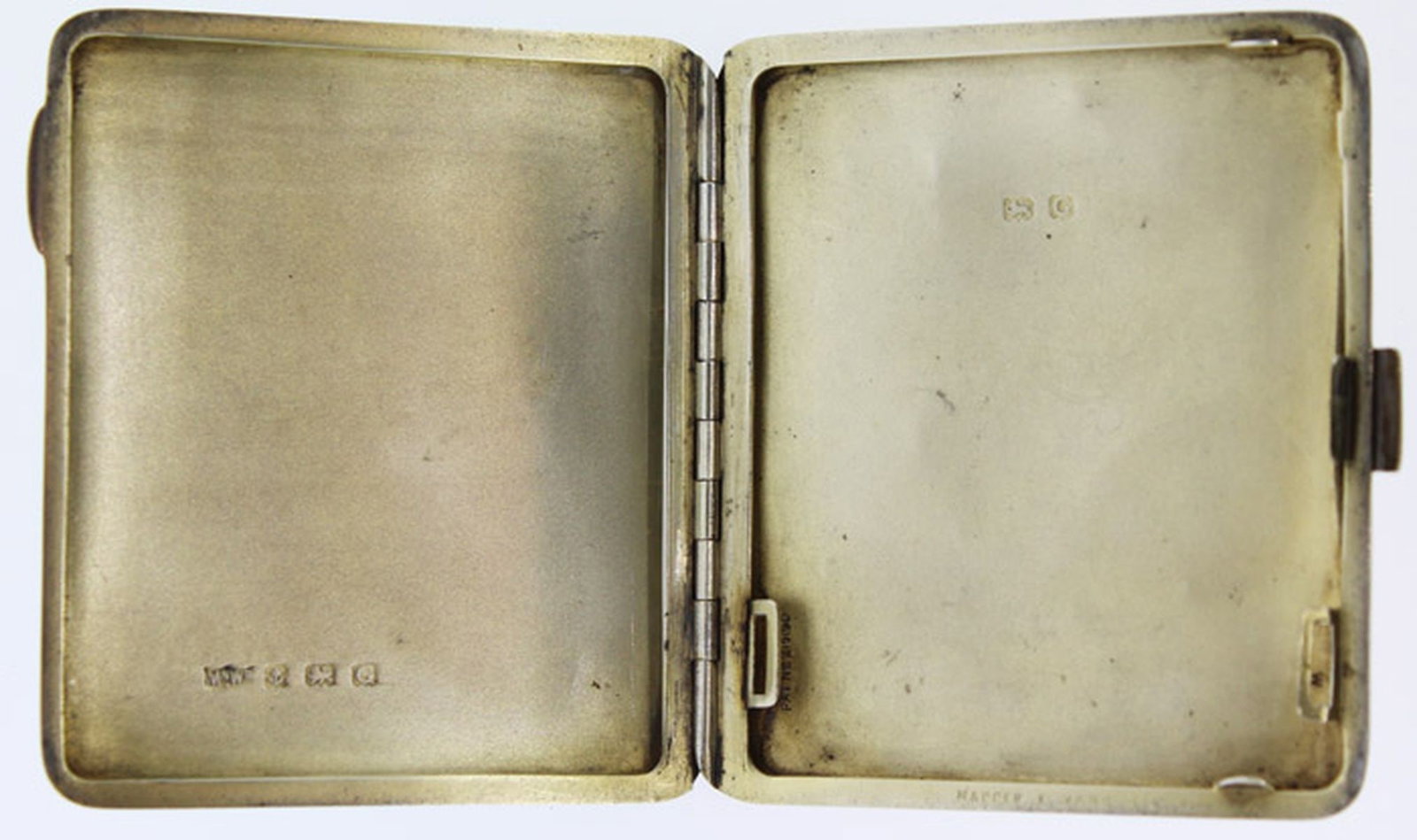 Vintage Sterling (925) Silver Cigarette Case with Blue Enamelled Front - 2