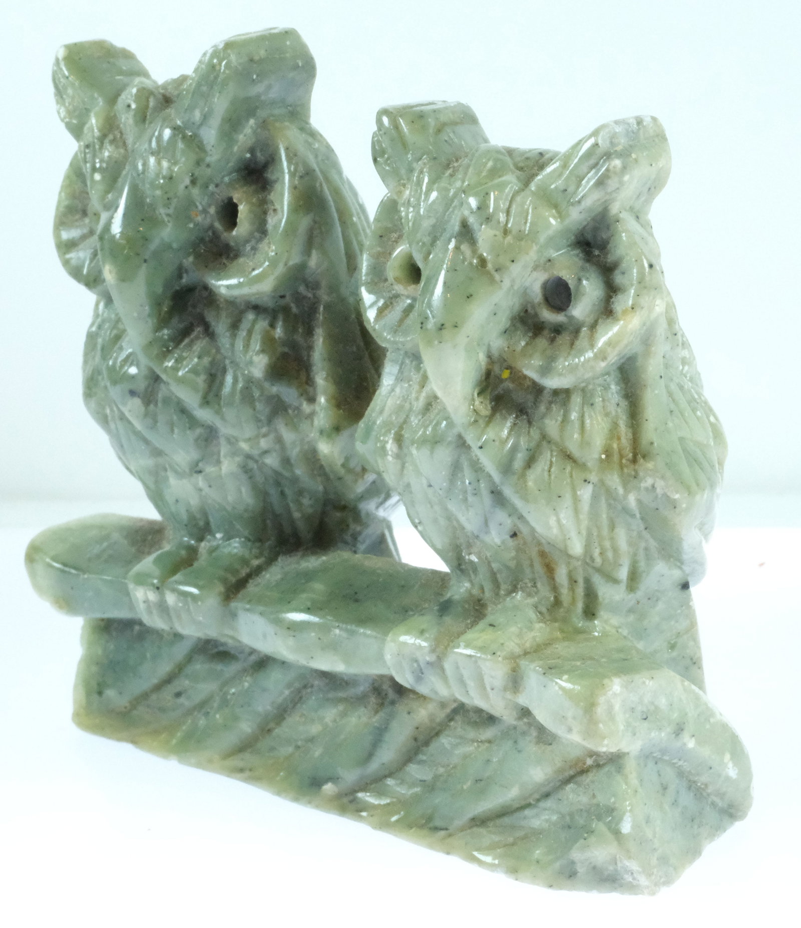 Nephrite Jade Ornament of Owls Perching - 2