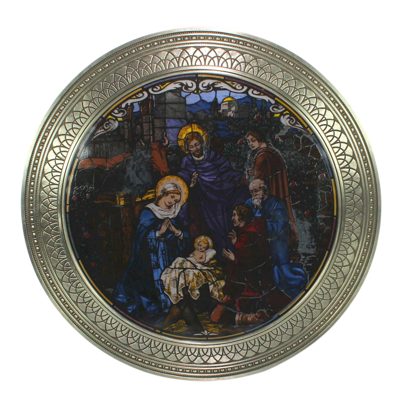Nativity of Peace' Translucent Faux Stained Glass Hanging-panels (1 of 3)