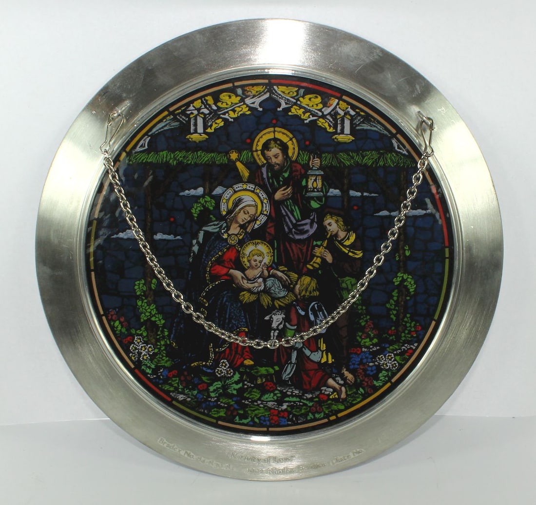 Nativity of Love' Translucent Faux Stained Glass Hanging-panels - 2