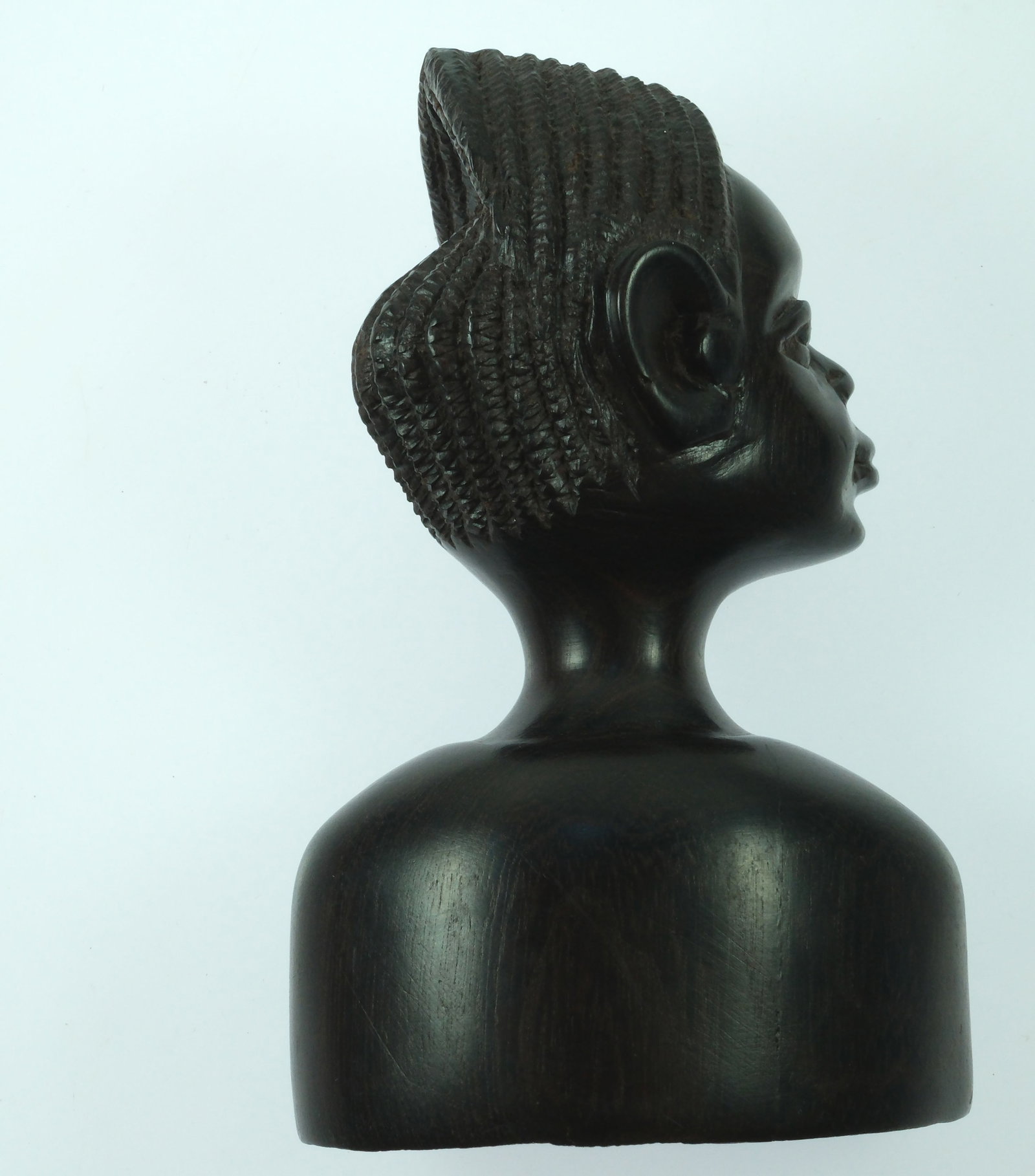 Carved Wooden Bust of an African Native Girl - 2