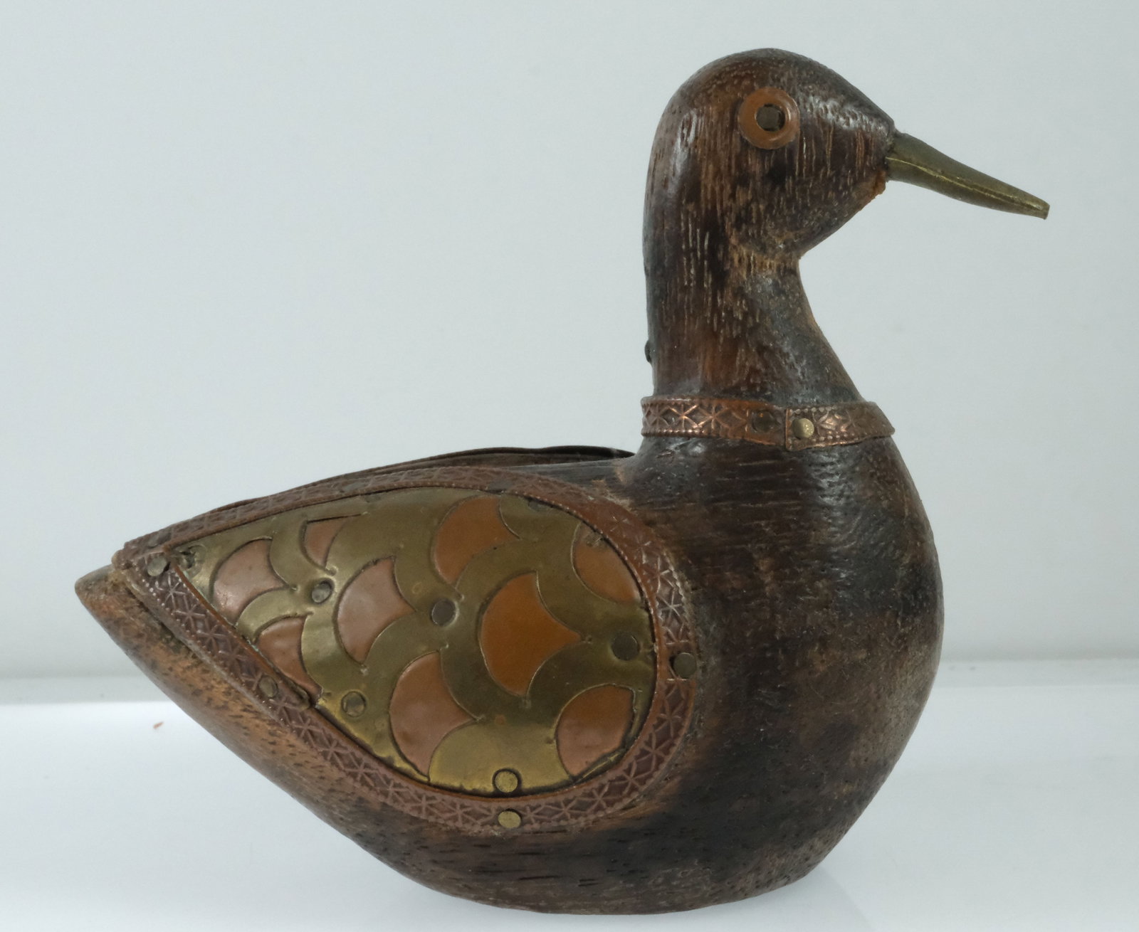 Wooden Duck with Copper & Brass highlights - 2